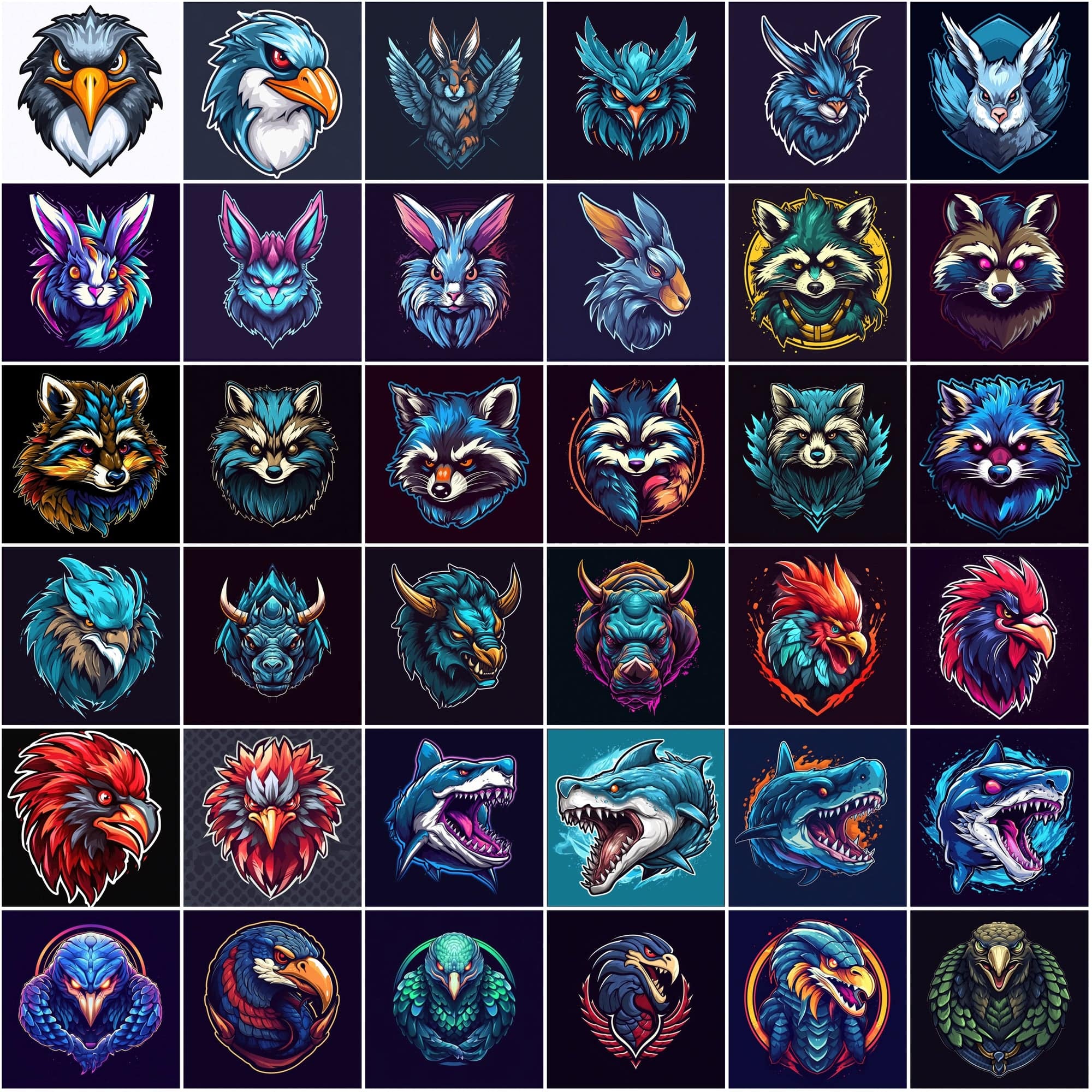 Mascot Animal PNG Bundle - 315 Colorful & Surreal Animal Images, Commercial License Digital Download Sumobundle