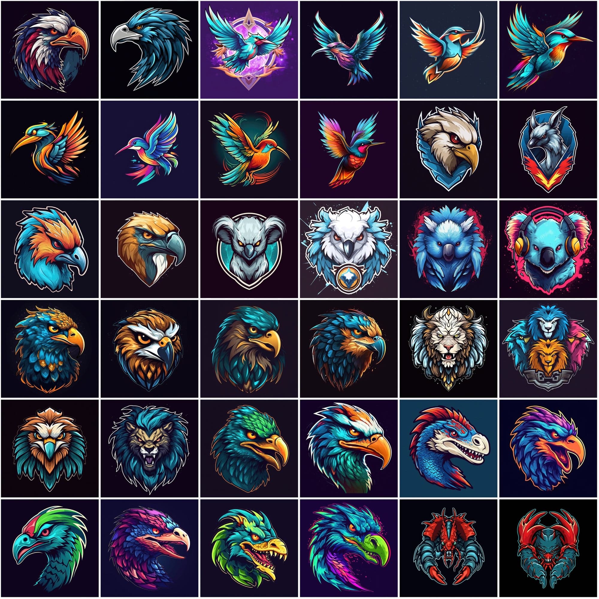 Mascot Animal PNG Bundle - 315 Colorful & Surreal Animal Images, Commercial License Digital Download Sumobundle