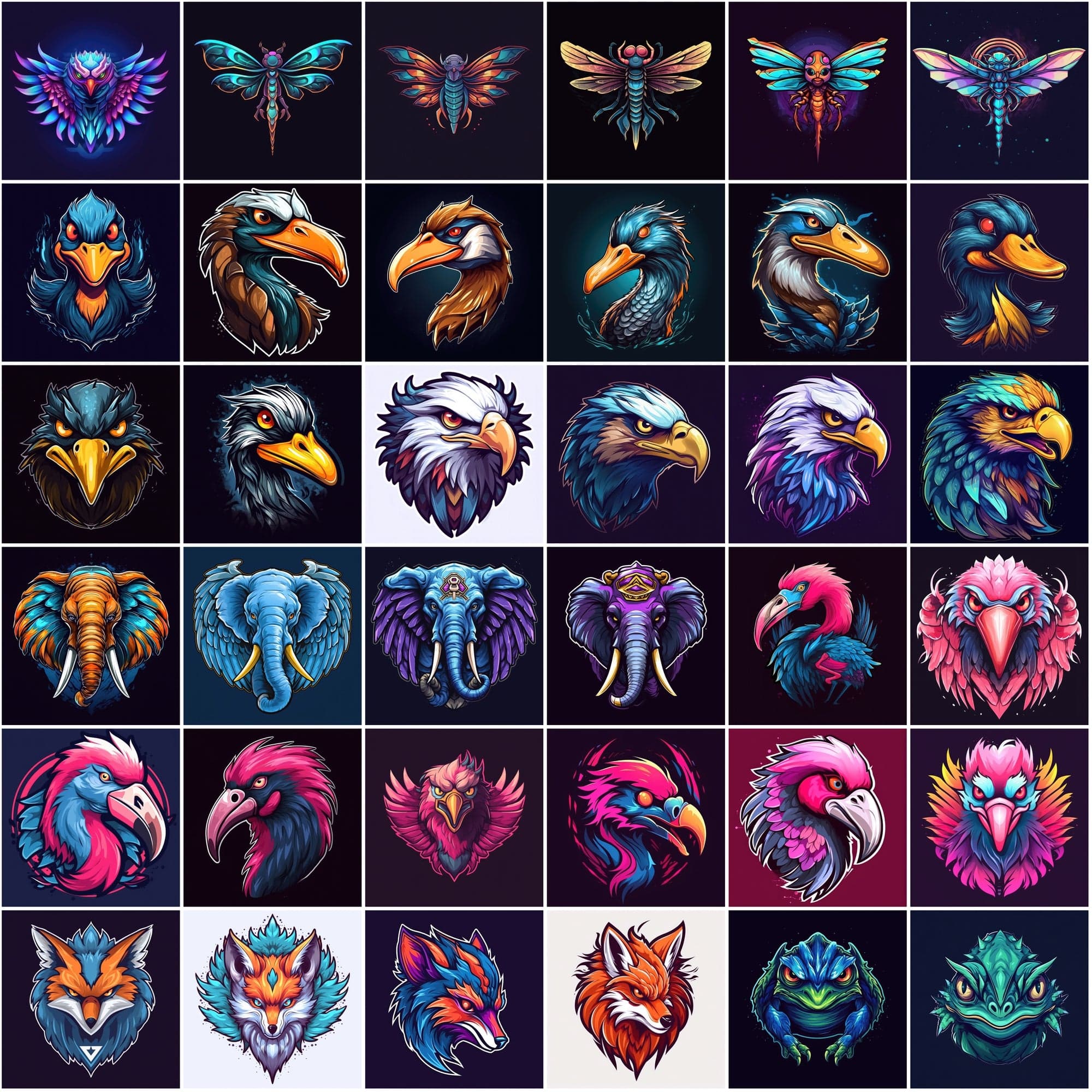 Mascot Animal PNG Bundle - 315 Colorful & Surreal Animal Images, Commercial License Digital Download Sumobundle