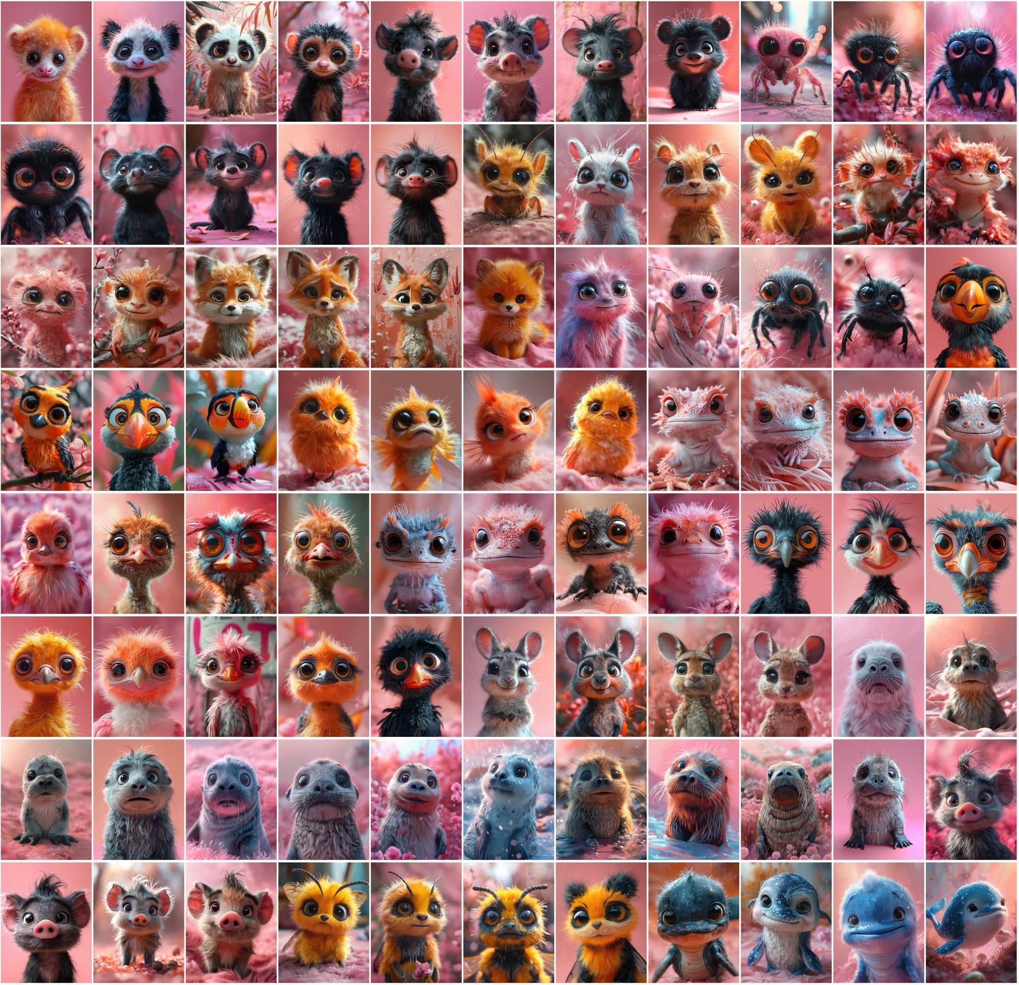 Massive Animal Clipart Bundle: 1000 Cute Designs | Pink Background | Commercial Use Digital Download Sumobundle