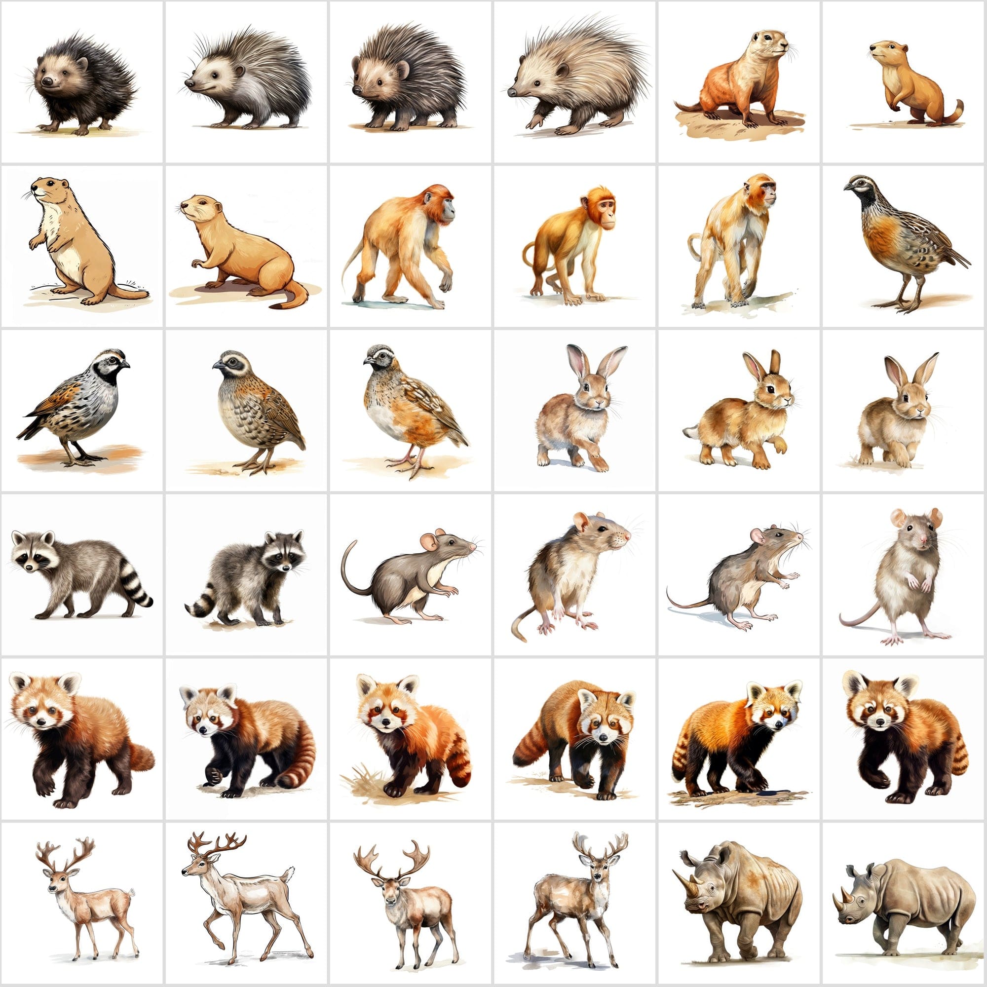 Mega Bundle: 480 Adorable Young Animal Illustrations, Transparent Background - Perfect for Crafts & Design Digital Download Sumobundle