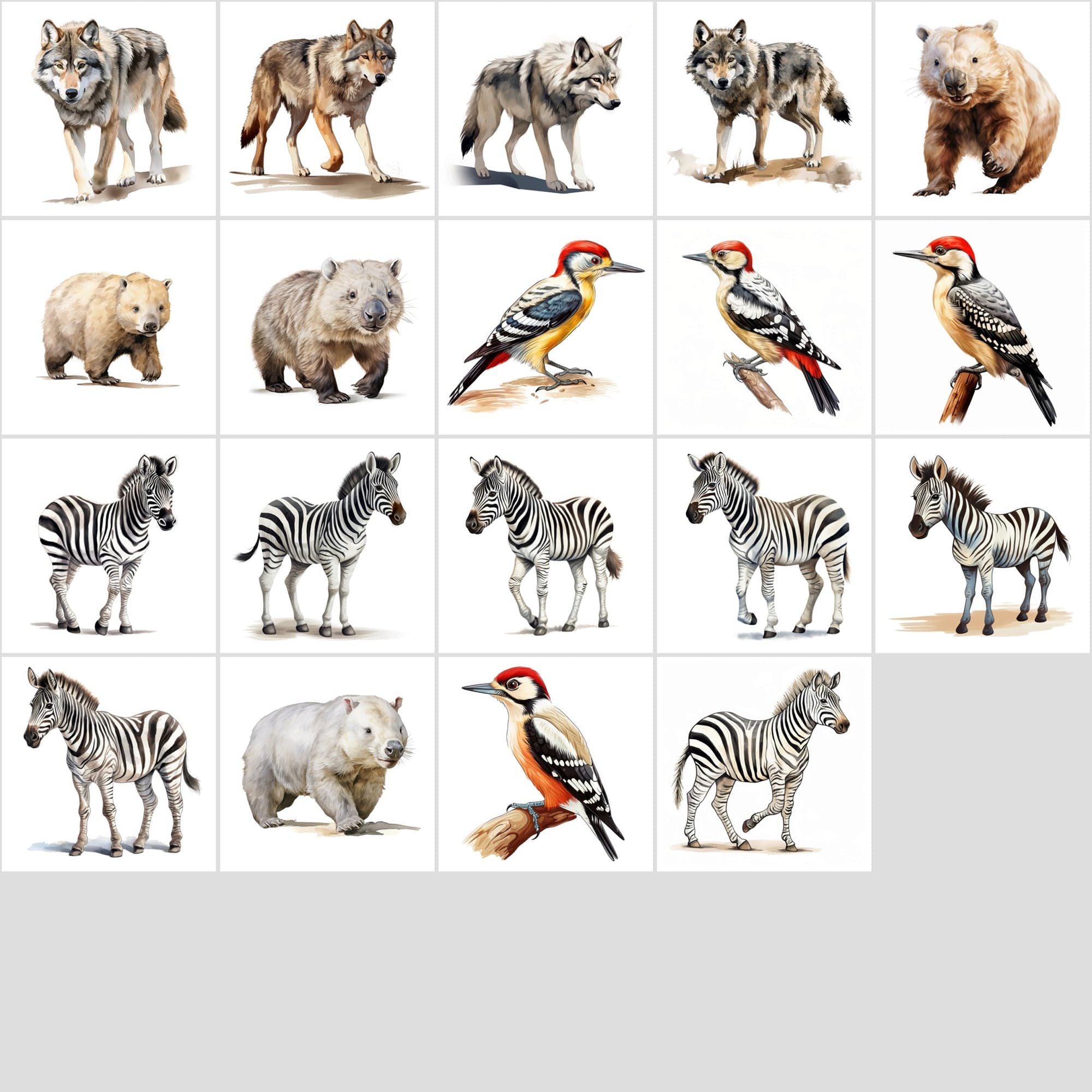 Mega Bundle: 480 Adorable Young Animal Illustrations, Transparent Background - Perfect for Crafts & Design Digital Download Sumobundle