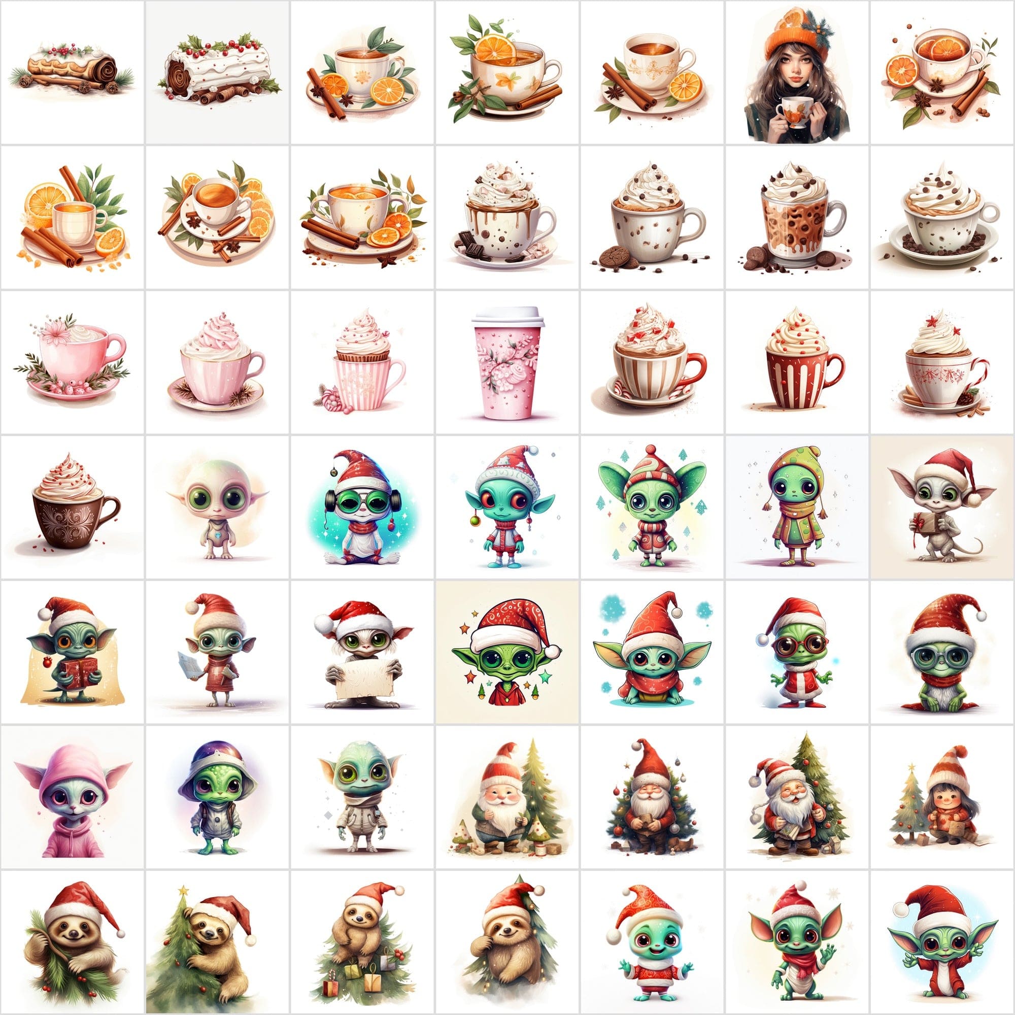 Mega Bundle: 700 High-Quality Christmas Illustrations, Commercial Use, Instant Download Digital Download Sumobundle