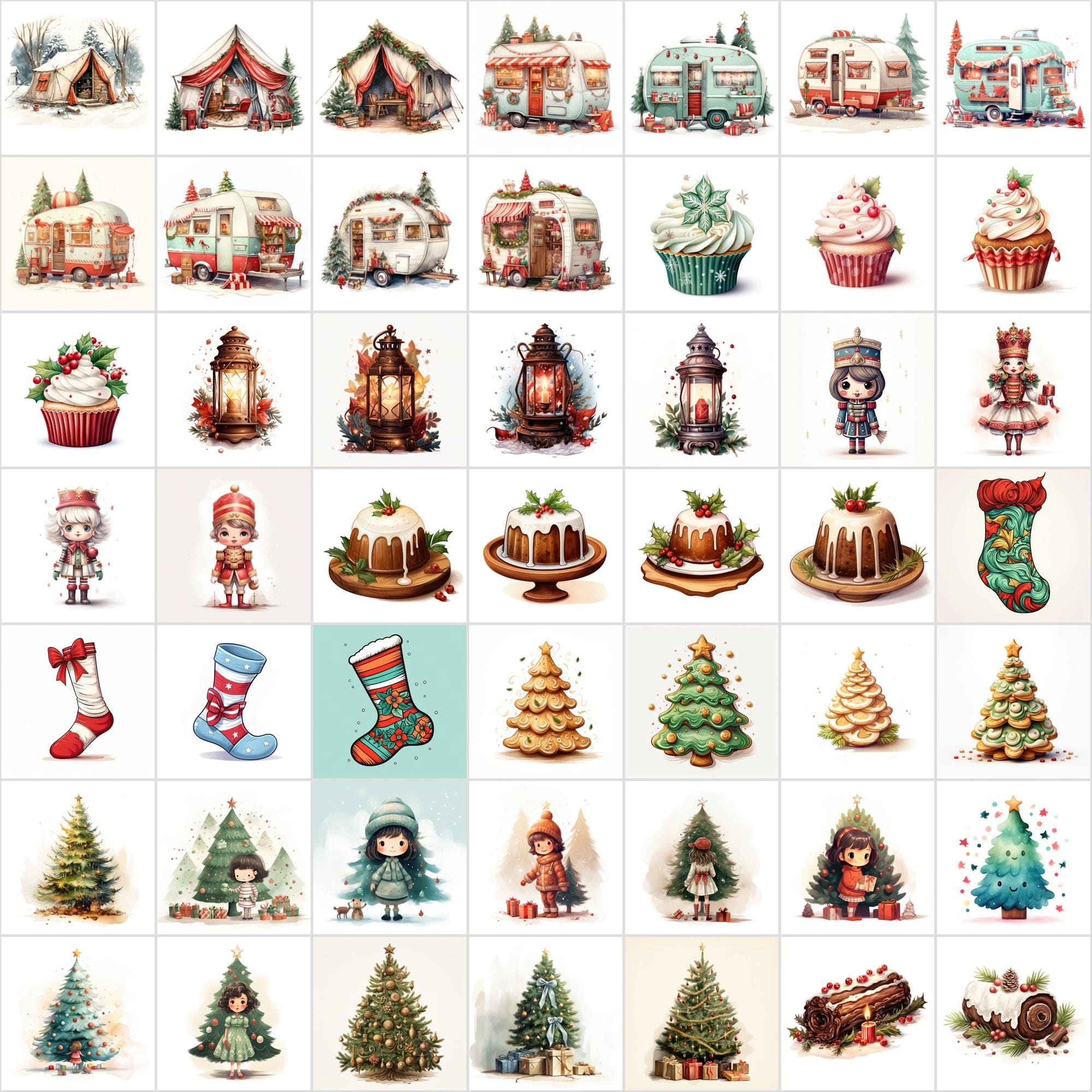 Mega Bundle: 700 High-Quality Christmas Illustrations, Commercial Use, Instant Download Digital Download Sumobundle