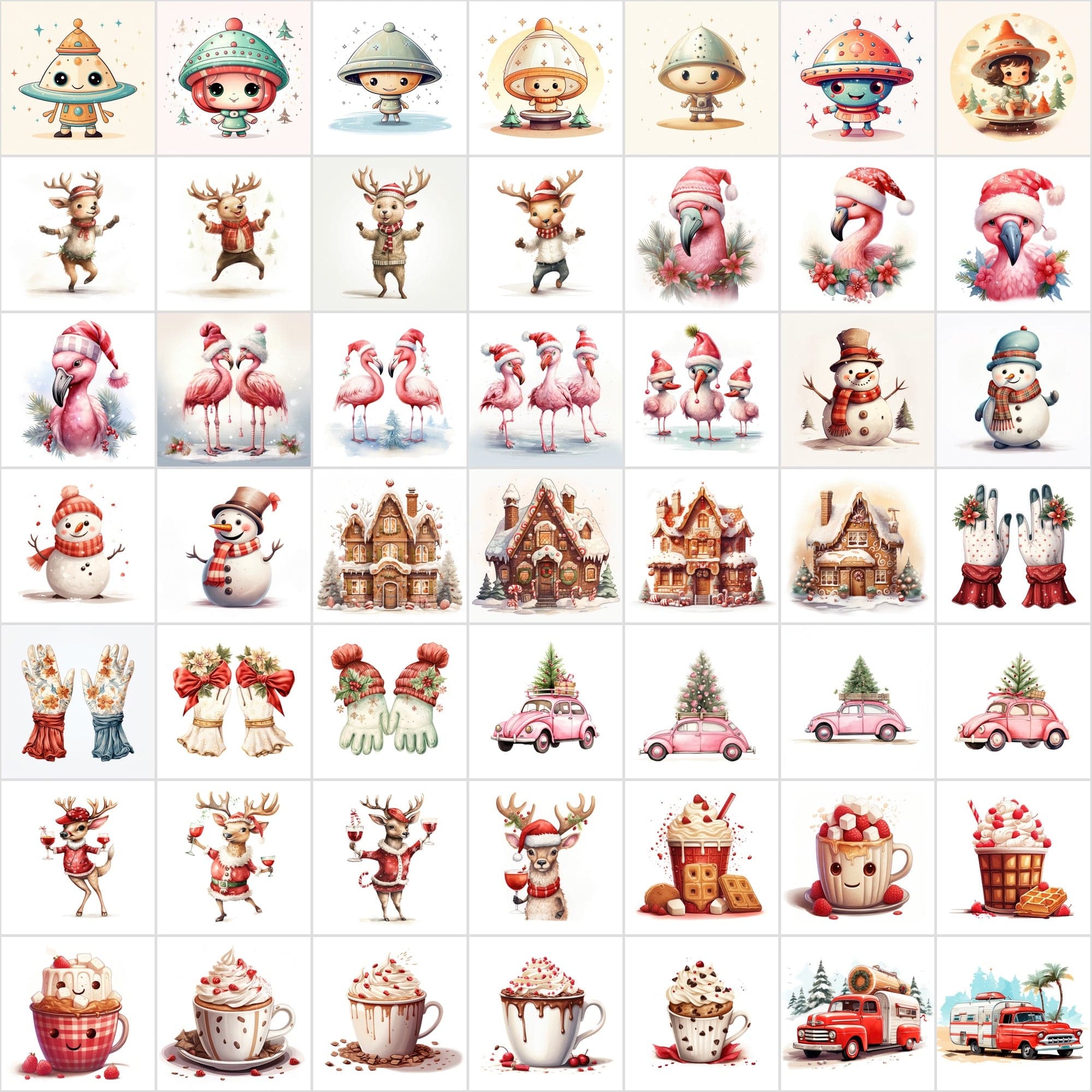 Mega Bundle: 700 High-Quality Christmas Illustrations, Commercial Use, Instant Download Digital Download Sumobundle