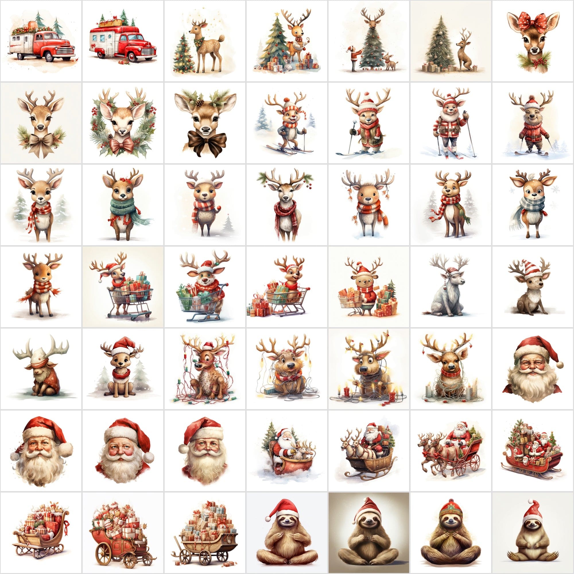 Mega Bundle: 700 High-Quality Christmas Illustrations, Commercial Use, Instant Download Digital Download Sumobundle