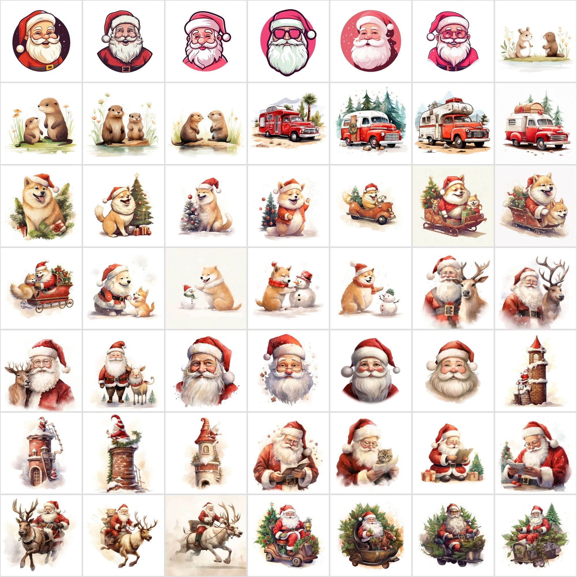 Mega Bundle: 700 High-Quality Christmas Illustrations, Commercial Use, Instant Download Digital Download Sumobundle
