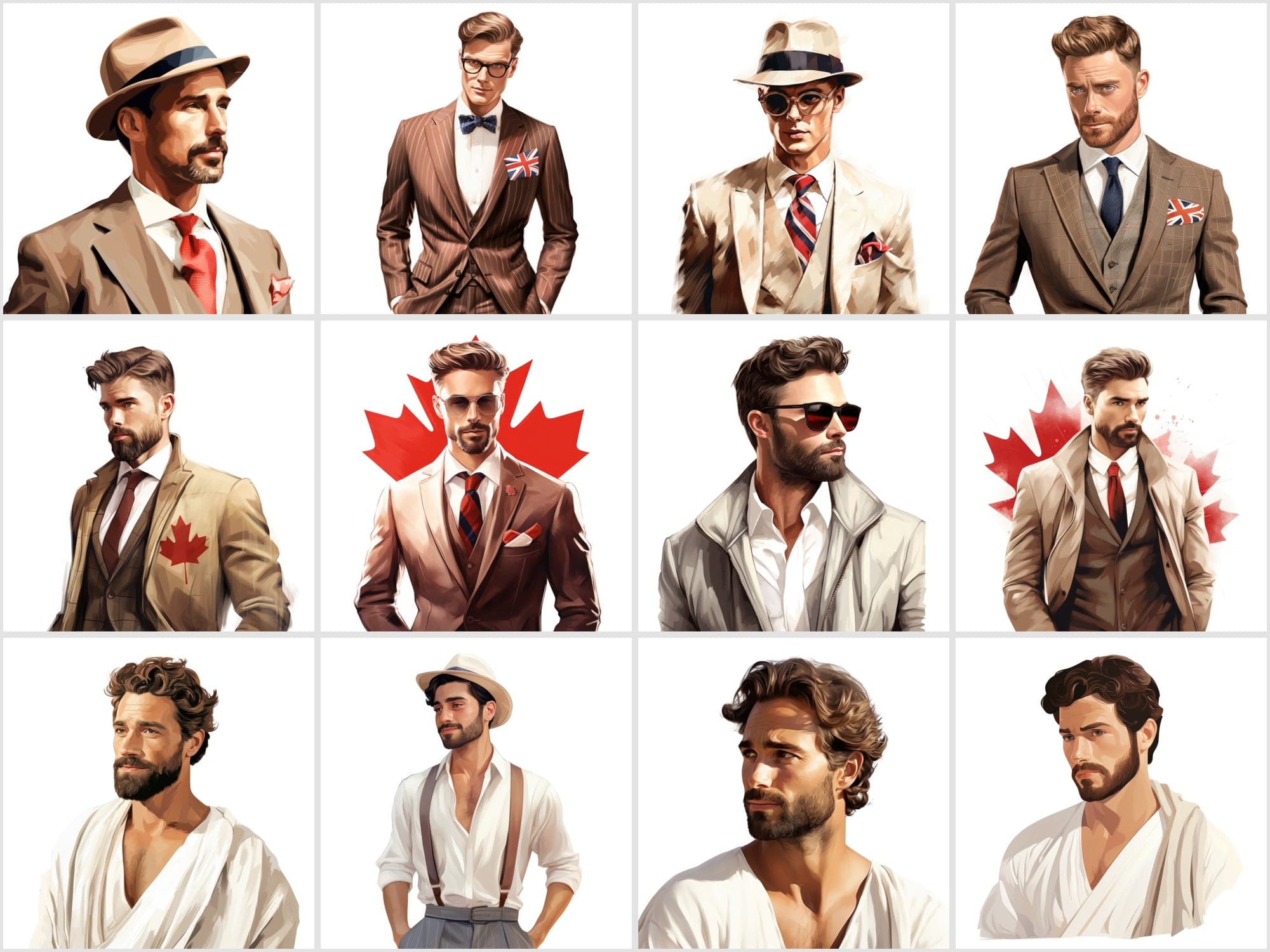 Men of the World: 120 High-Resolution, Commercial Use PNGs Showcasing Stylish Men from Diverse Cultures Digital Download Sumobundle