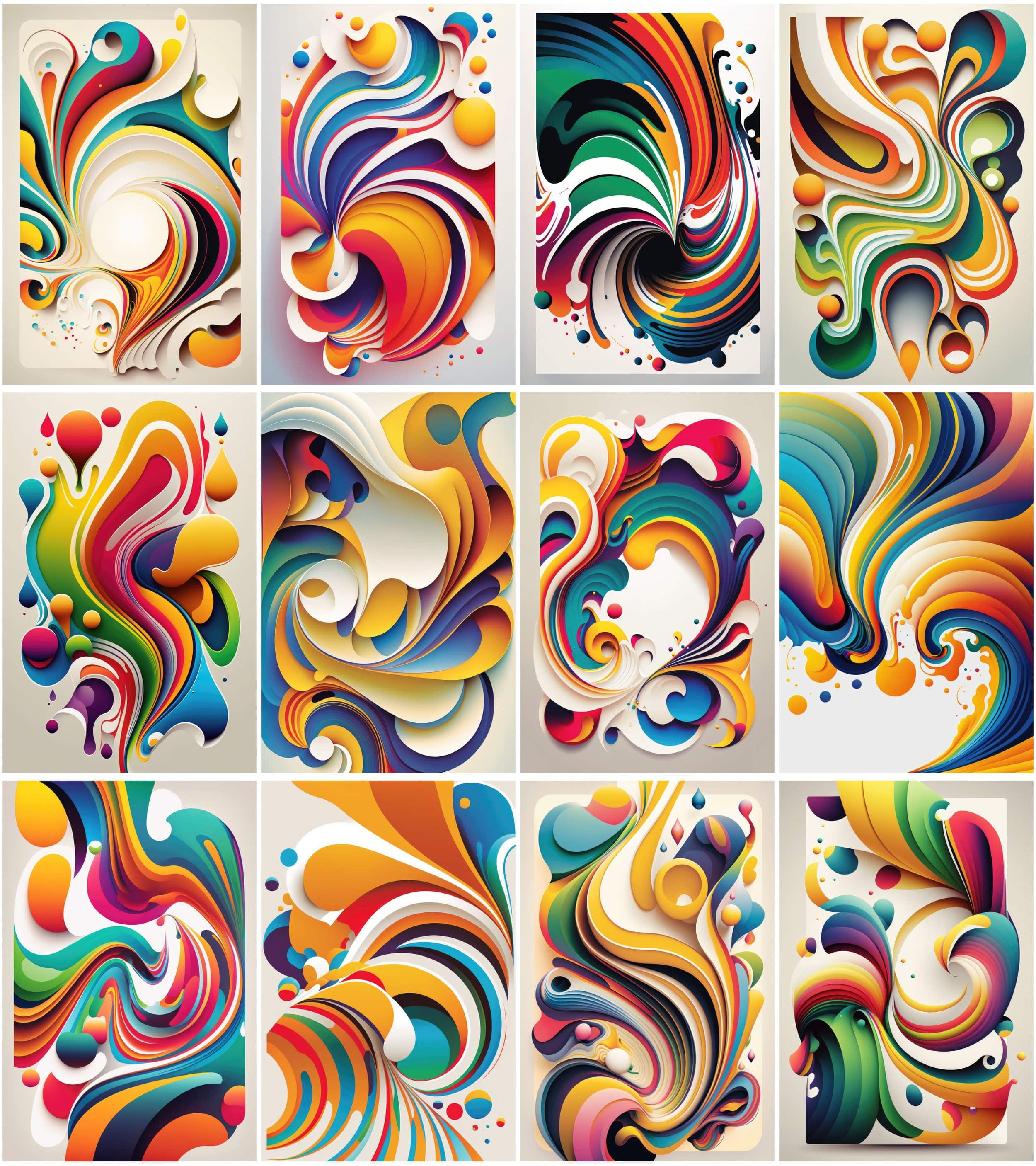 Pastel art geometric wavy swirls background | 100 Stunning Pastel Geometric Swirls Instant Download, Commercial use Digital Download Sumobundle