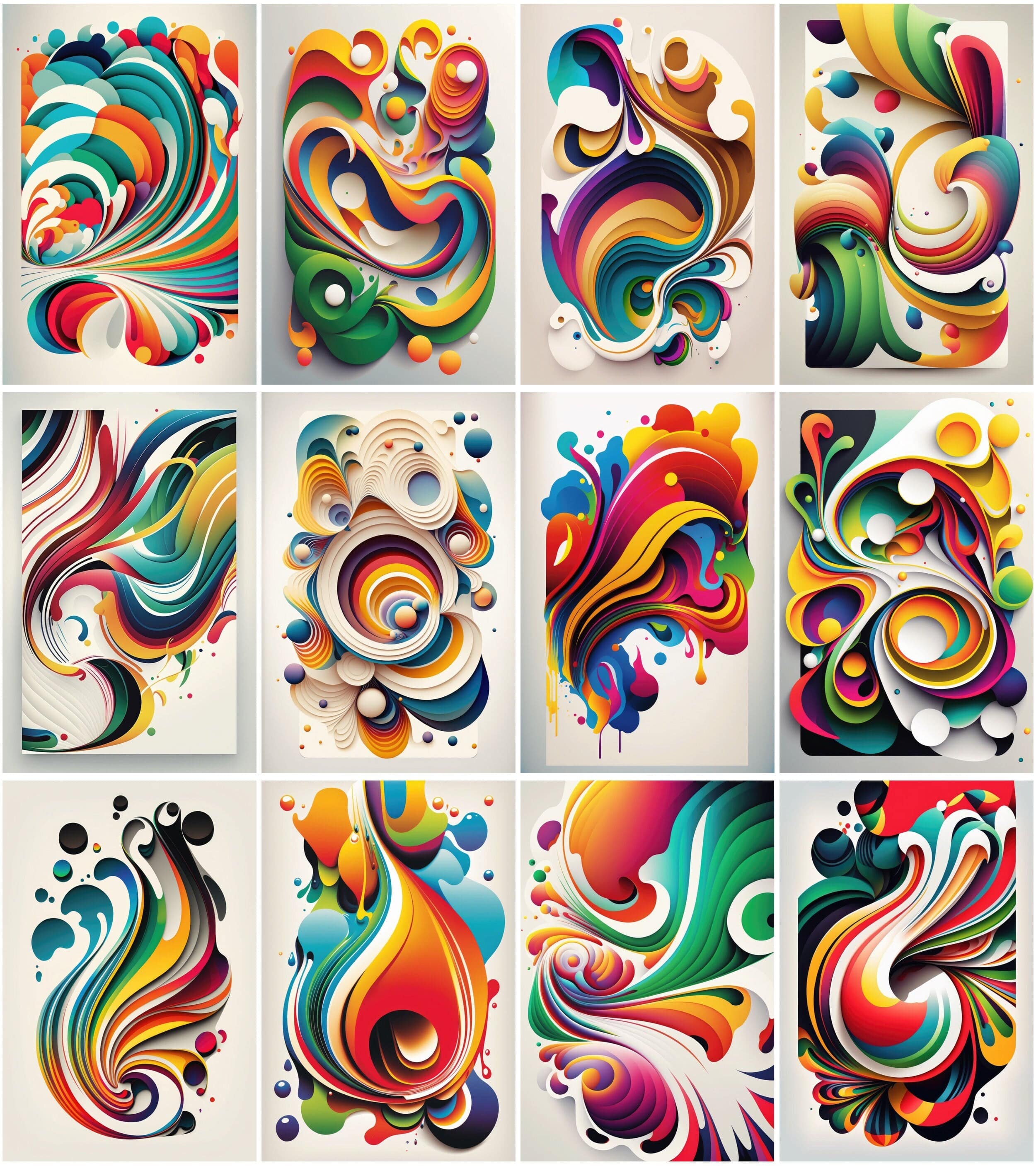 Pastel art geometric wavy swirls background | 100 Stunning Pastel Geometric Swirls Instant Download, Commercial use Digital Download Sumobundle