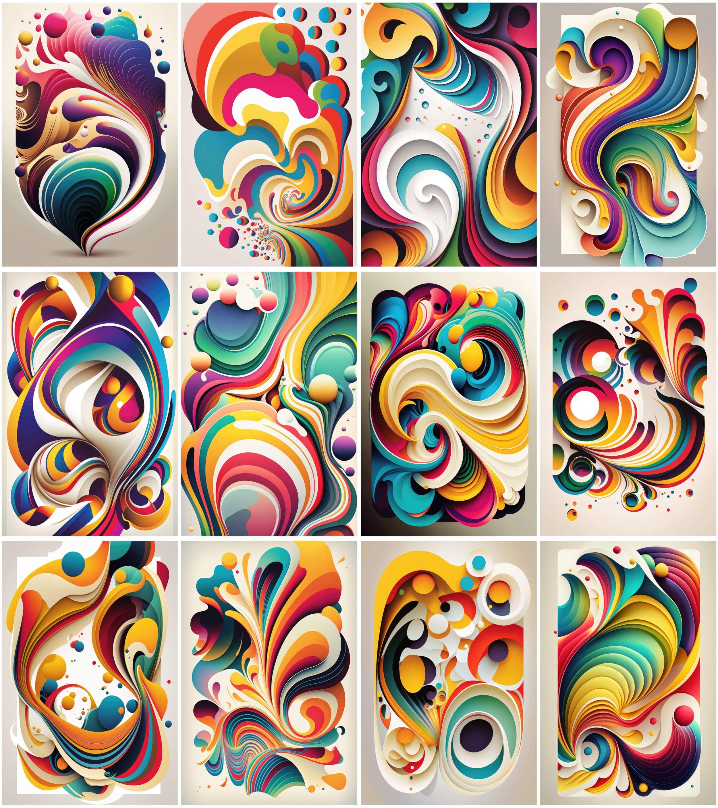 Pastel art geometric wavy swirls background | 100 Stunning Pastel Geometric Swirls Instant Download, Commercial use Digital Download Sumobundle