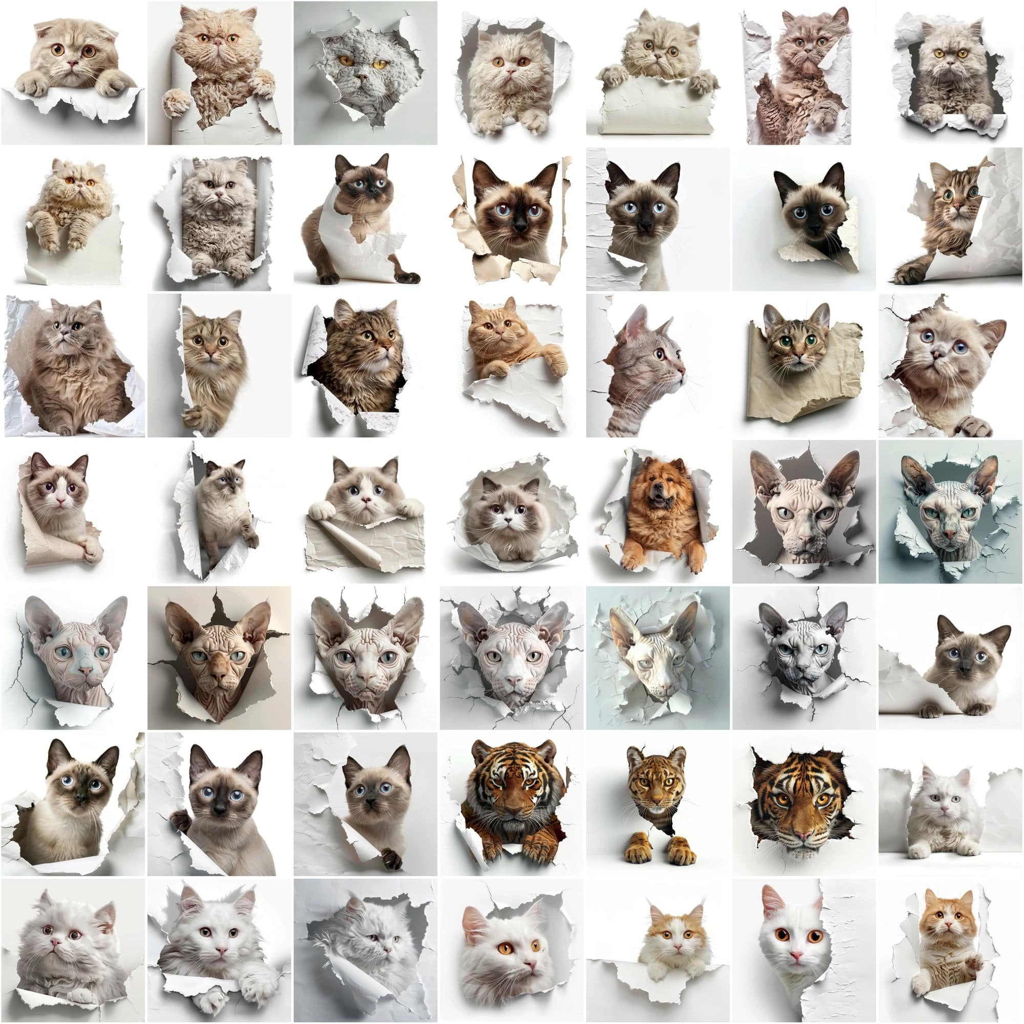 Peekaboo Pets Collection: 730 Adorable Cats & Dogs Hiding Images Digital Download Sumobundle