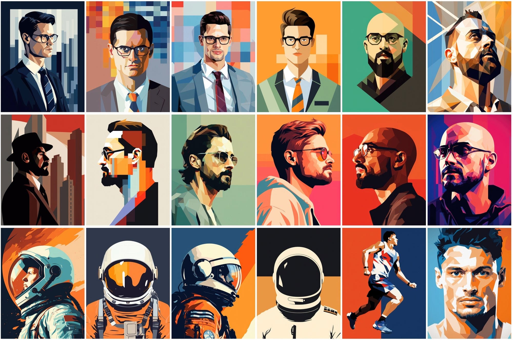 Premium Men's Profession PNGs - 110 High-Quality Colorful Images of Different Jobs Digital Download Sumobundle