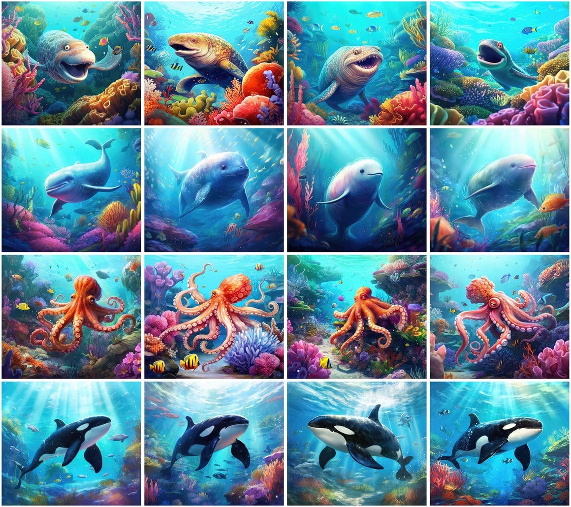 Premium Underwater & Marine Life PNG Images - Commercial License Included Digital Download Sumobundle