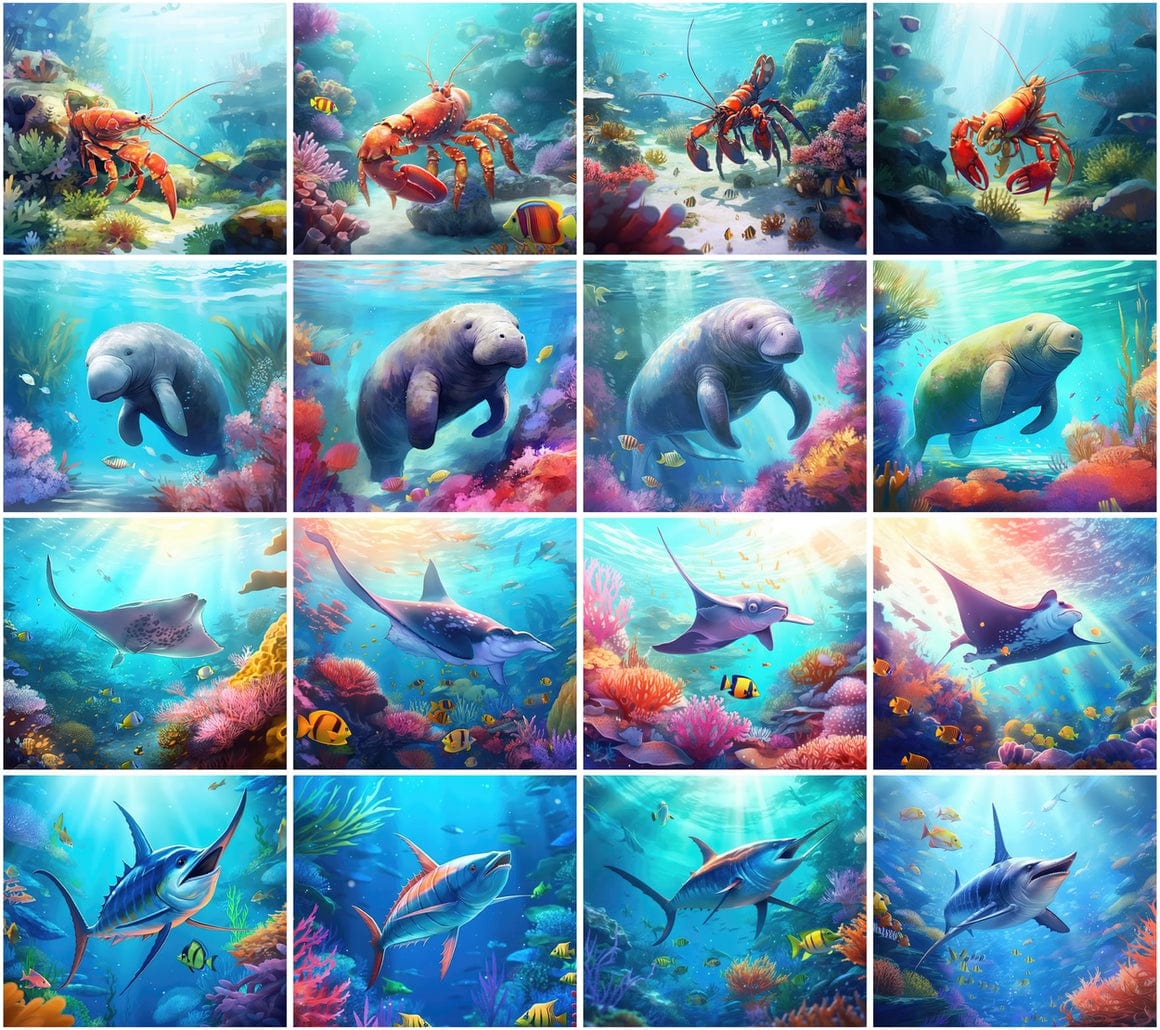 Premium Underwater & Marine Life PNG Images - Commercial License Included Digital Download Sumobundle