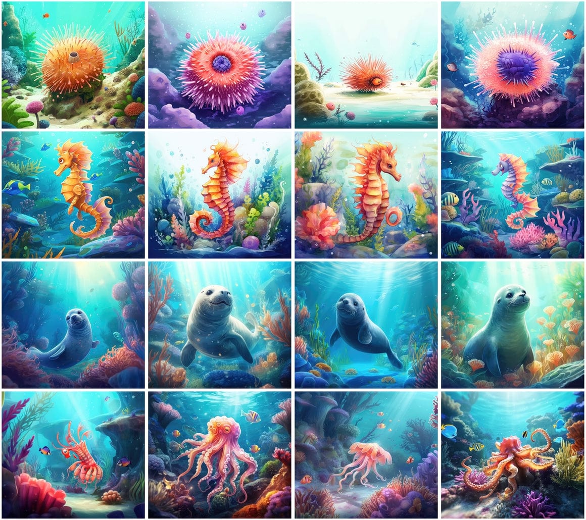 Premium Underwater & Marine Life PNG Images - Commercial License Included Digital Download Sumobundle