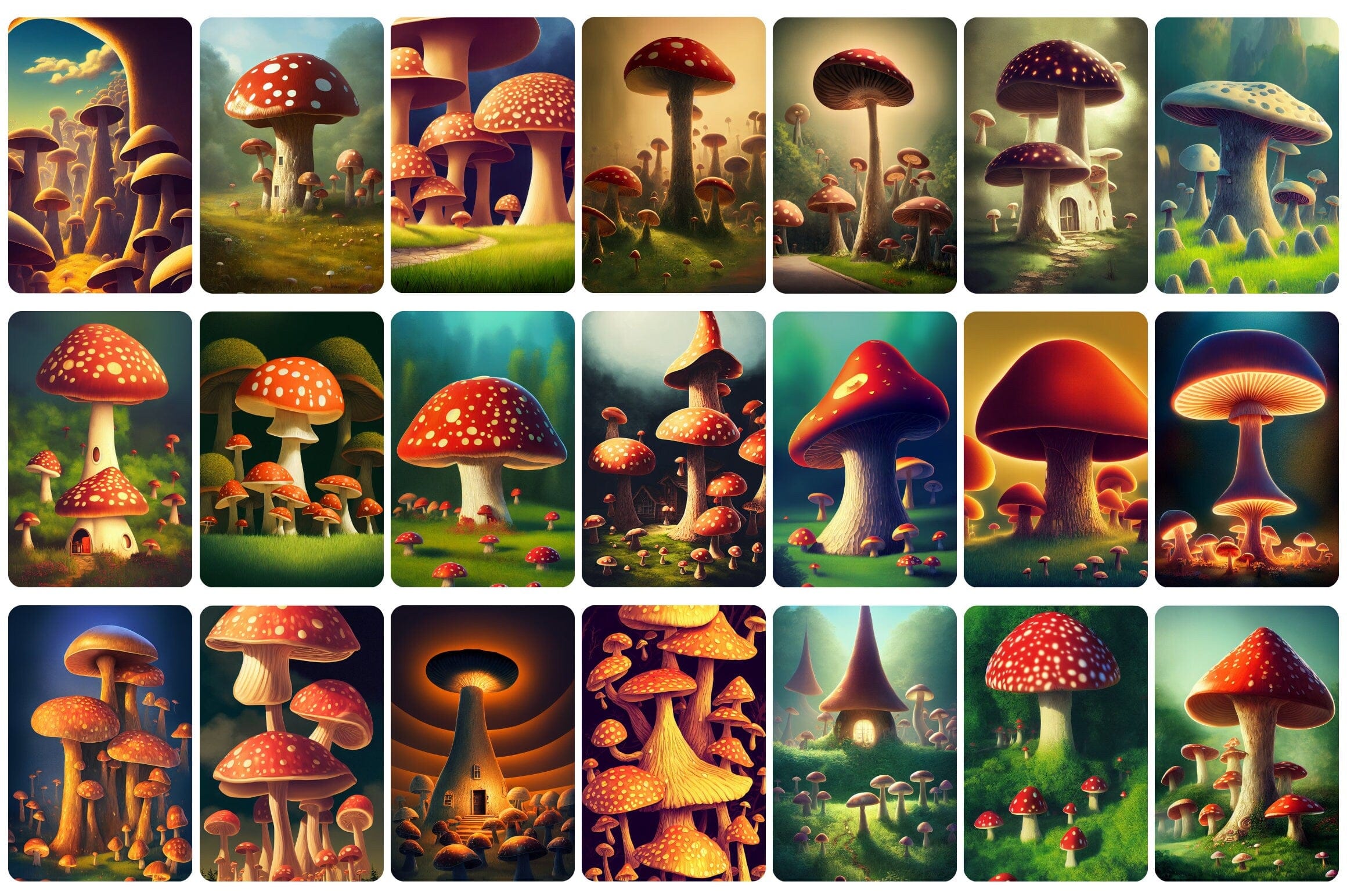 Printable wall art: 110+ Fantasy Magic Mushrooms in Wonderland, Wall Art Set, Digital Download Digital Download Sumobundle