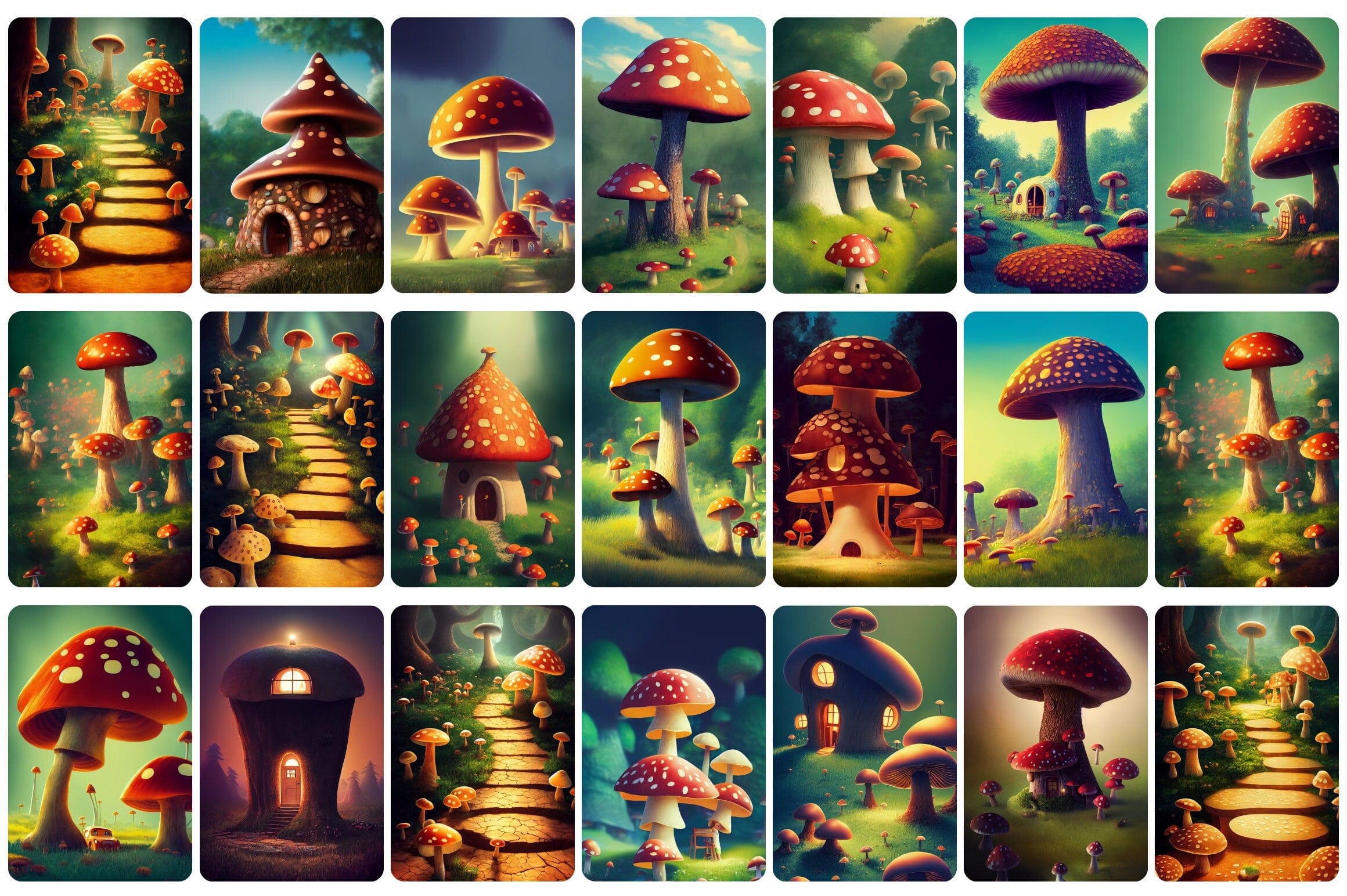 Printable wall art: 110+ Fantasy Magic Mushrooms in Wonderland, Wall Art Set, Digital Download Digital Download Sumobundle