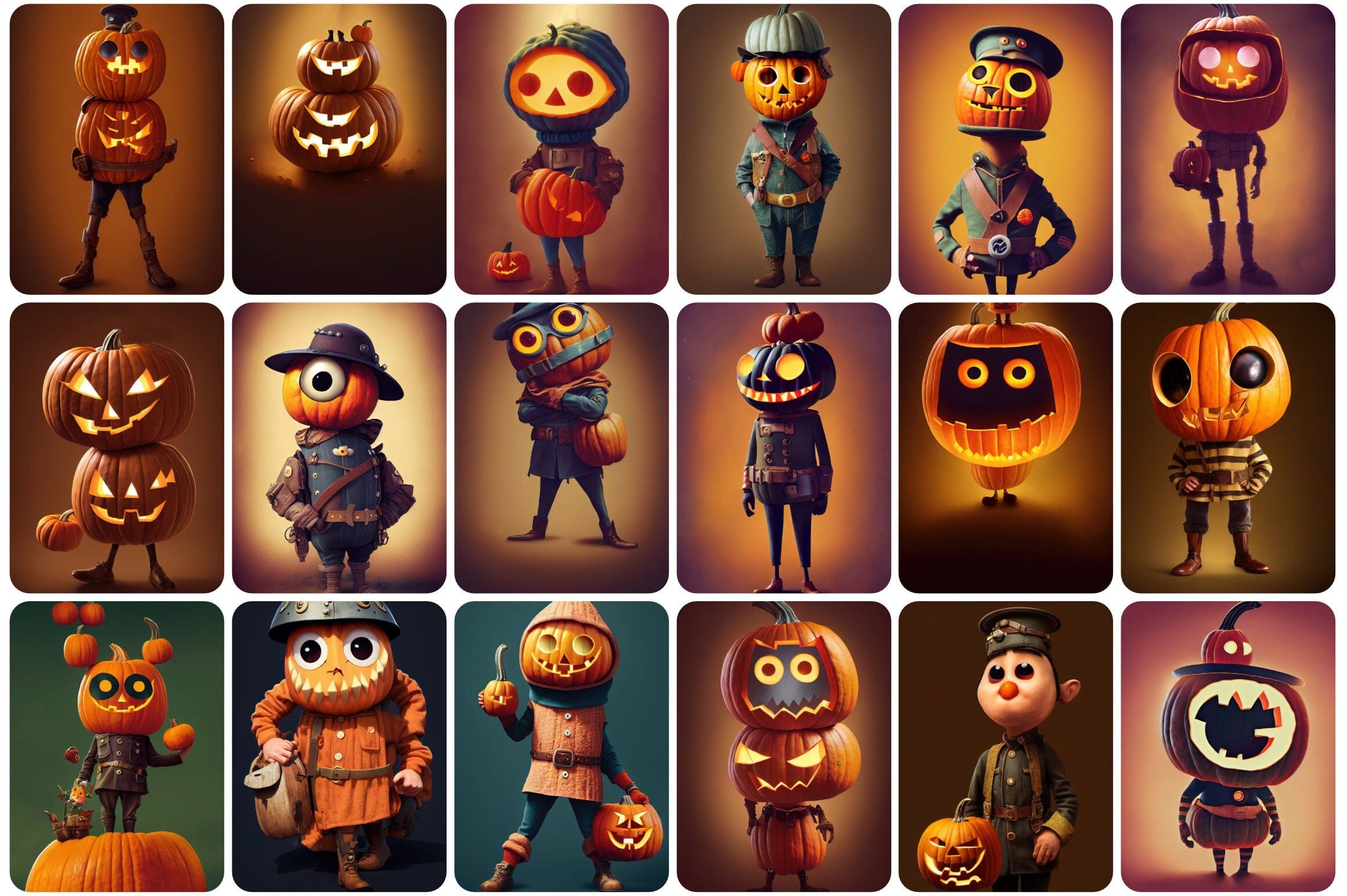 Rare halloween graphic bundle - Anthropomorphic Halloween Graphics Digital Download Sumobundle