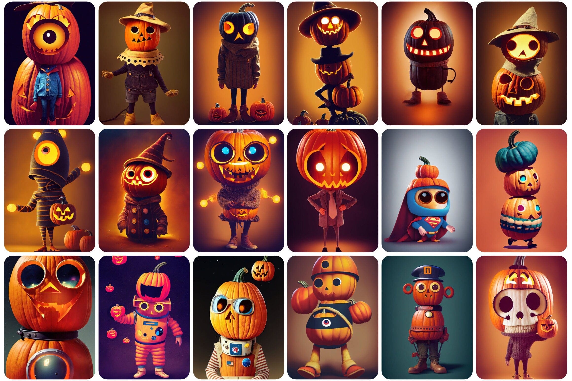 Rare halloween graphic bundle - Anthropomorphic Halloween Graphics Digital Download Sumobundle