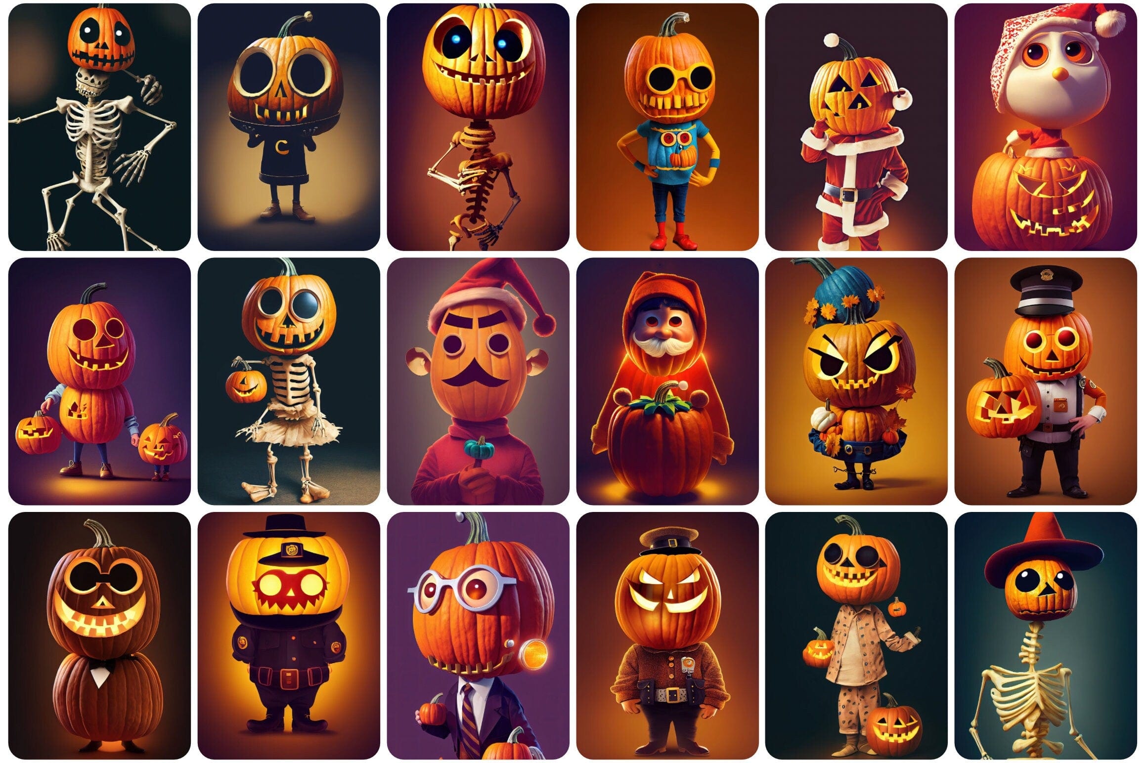Rare halloween graphic bundle - Anthropomorphic Halloween Graphics Digital Download Sumobundle