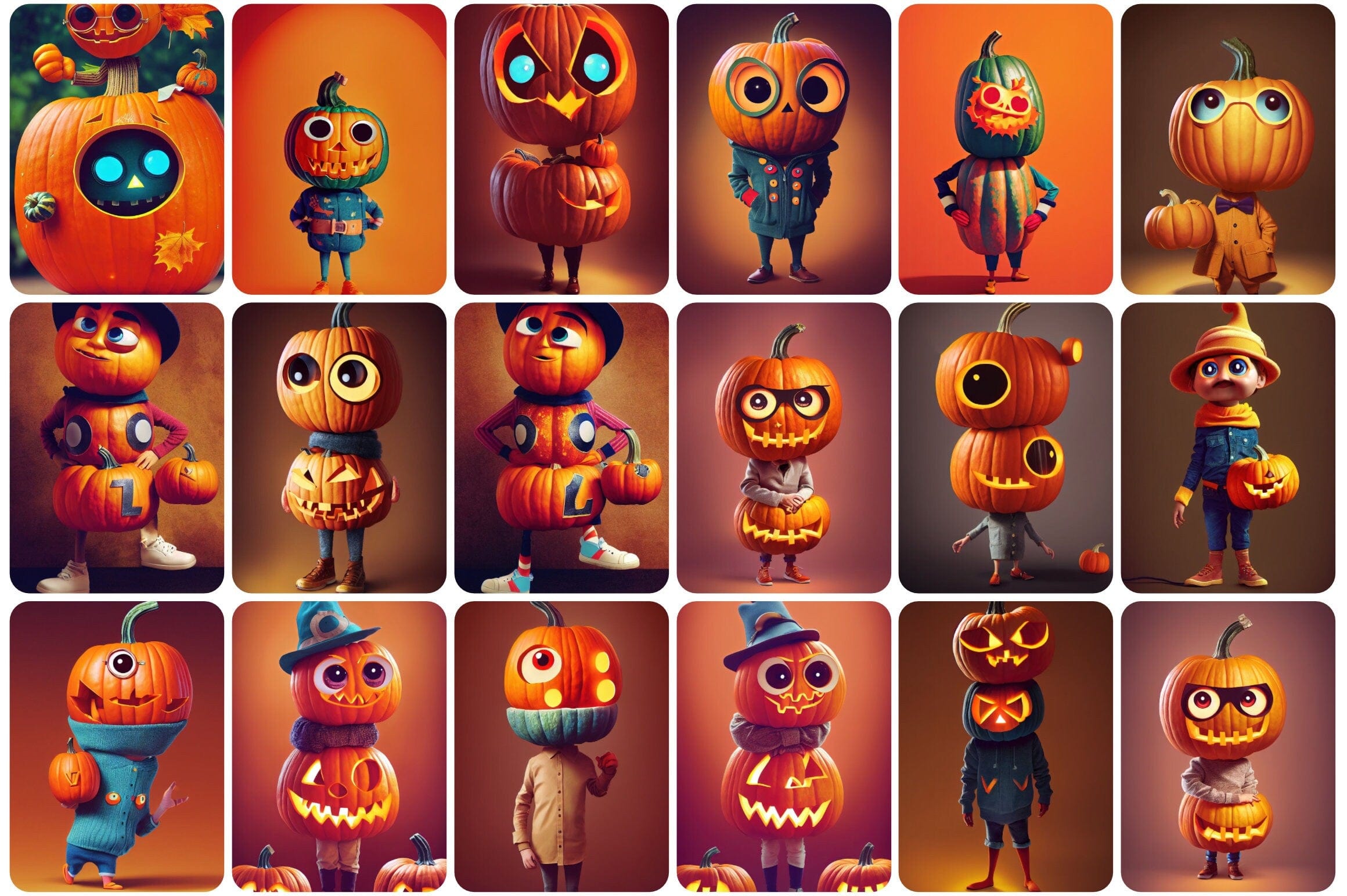 Rare halloween graphic bundle - Anthropomorphic Halloween Graphics Digital Download Sumobundle