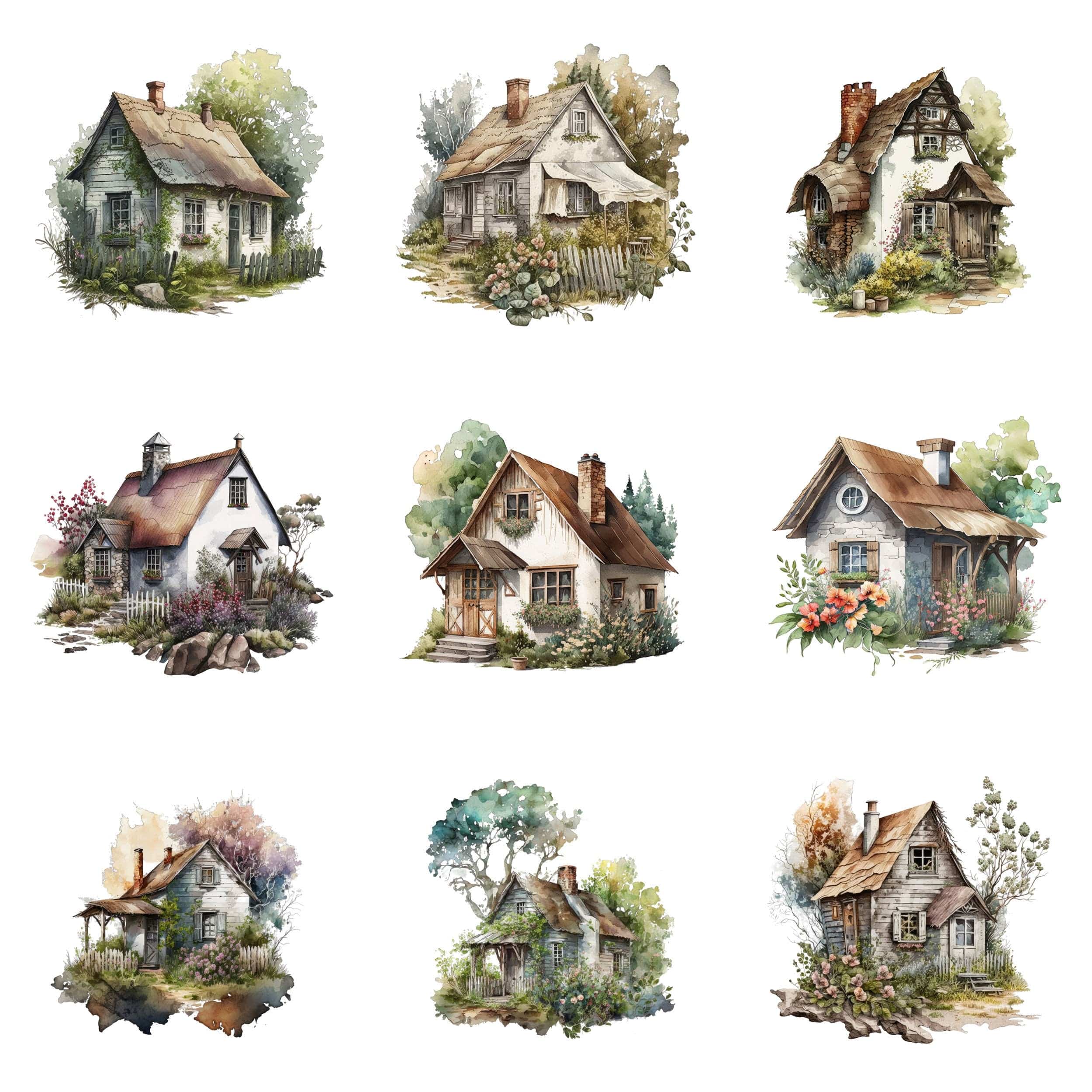 Rustic House & Cottage Bundle - 59 High-Quality Images, Vintage Homes, Cozy Cabins, Country Living, Digital Download, Printable Wall Art Digital Download Sumobundle
