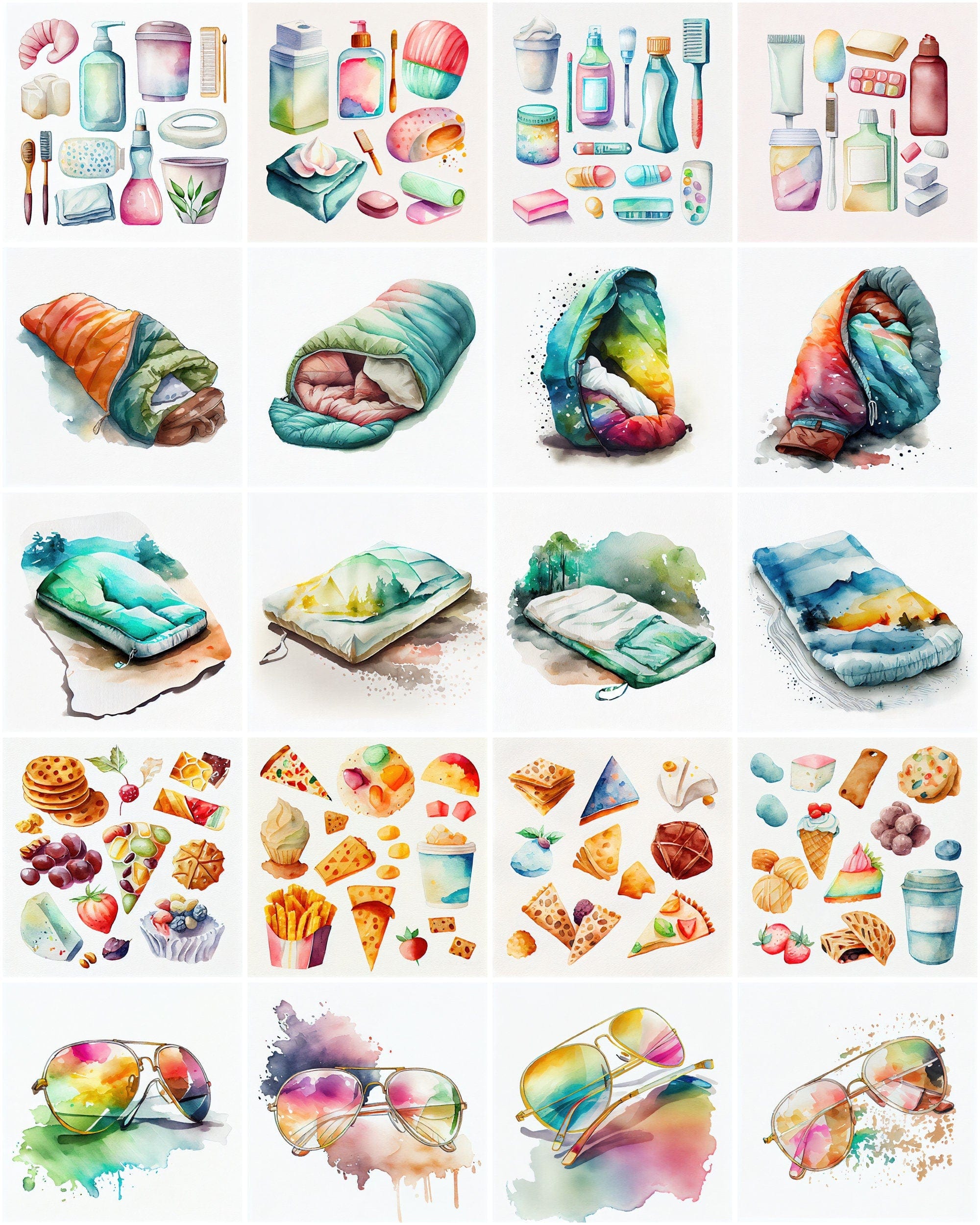 Safari Watercolor PNG Bundle - 100 Stunning Images of Jungle Graphics, Adventure Art, and African Safari Illustrations for Design Projects Digital Download Sumobundle