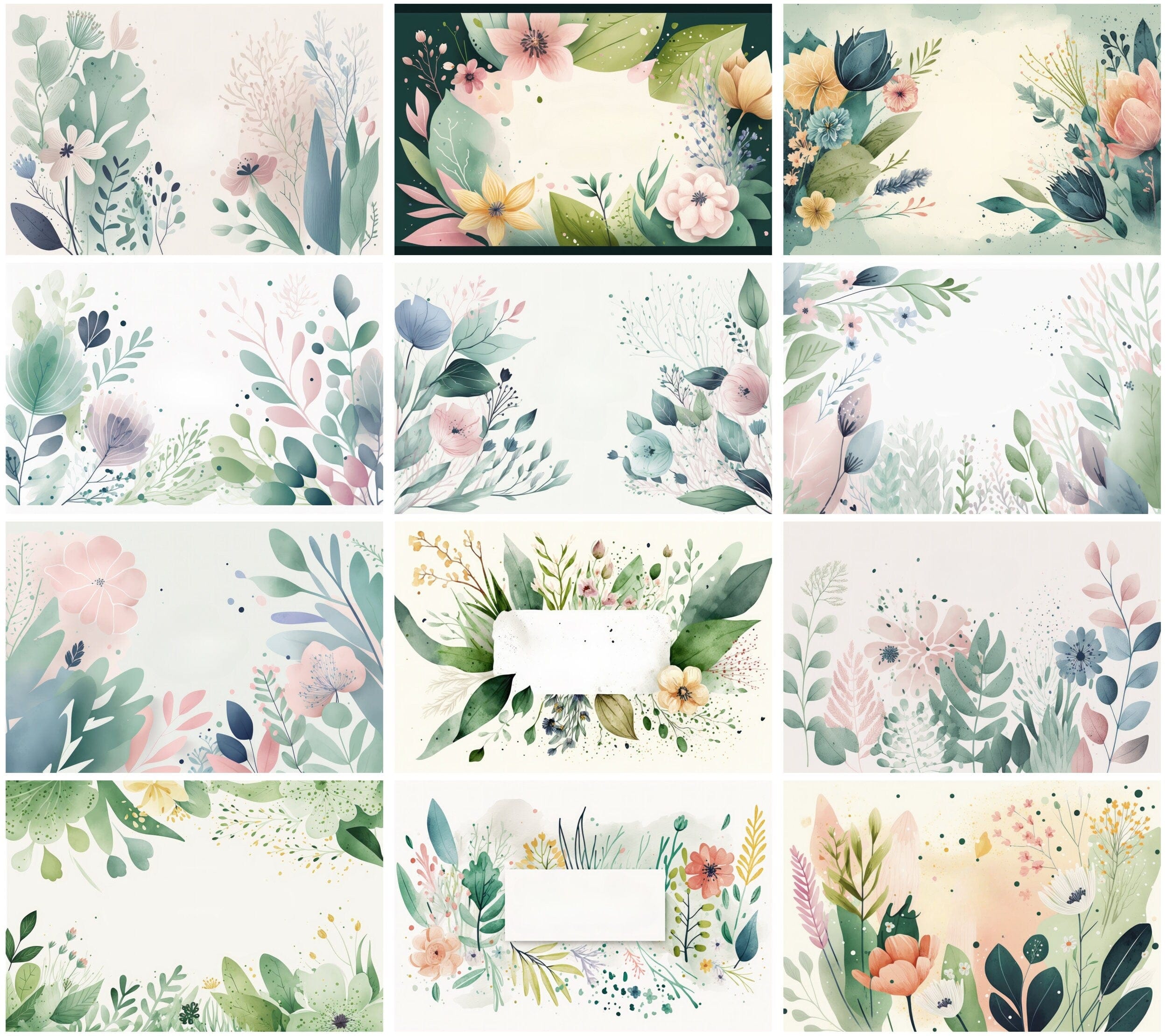 Spring & Floral Background Bundle - 100 High-Quality Digital Images for Scrapbooking, Invitations, Floral wedding invitation, Commercial use Digital Download Sumobundle