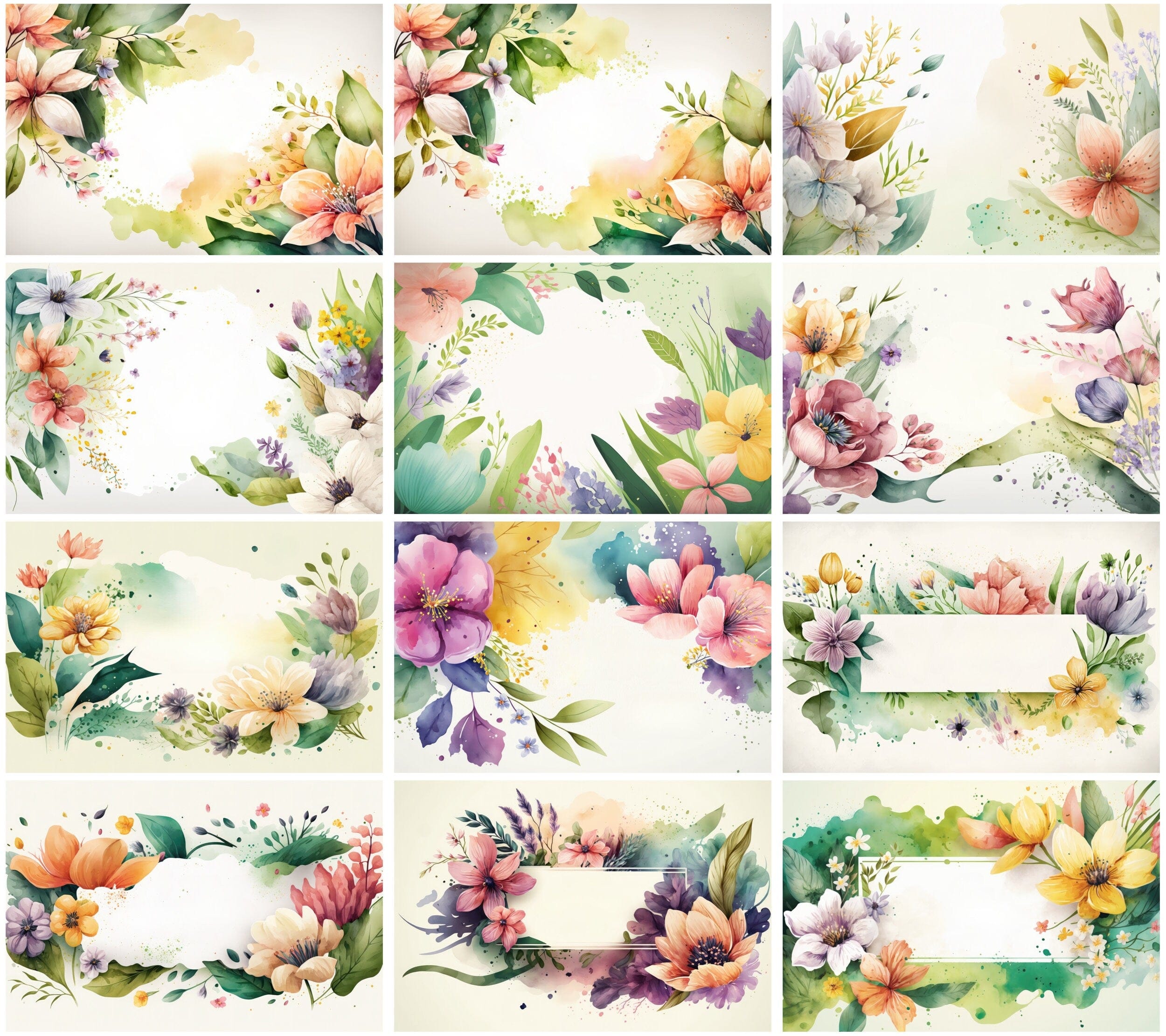 Spring & Floral Background Bundle - 100 High-Quality Digital Images for Scrapbooking, Invitations, Floral wedding invitation, Commercial use Digital Download Sumobundle