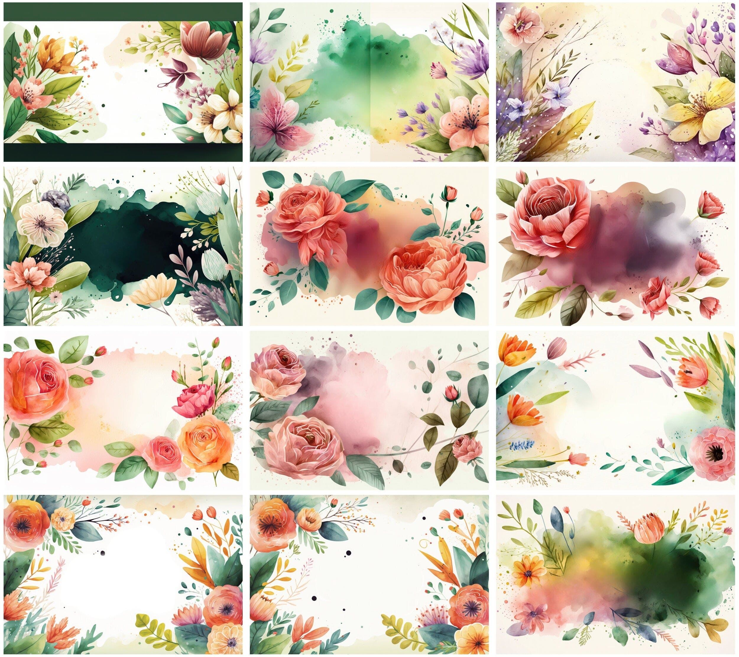 Spring & Floral Background Bundle - 100 High-Quality Digital Images for Scrapbooking, Invitations, Floral wedding invitation, Commercial use Digital Download Sumobundle