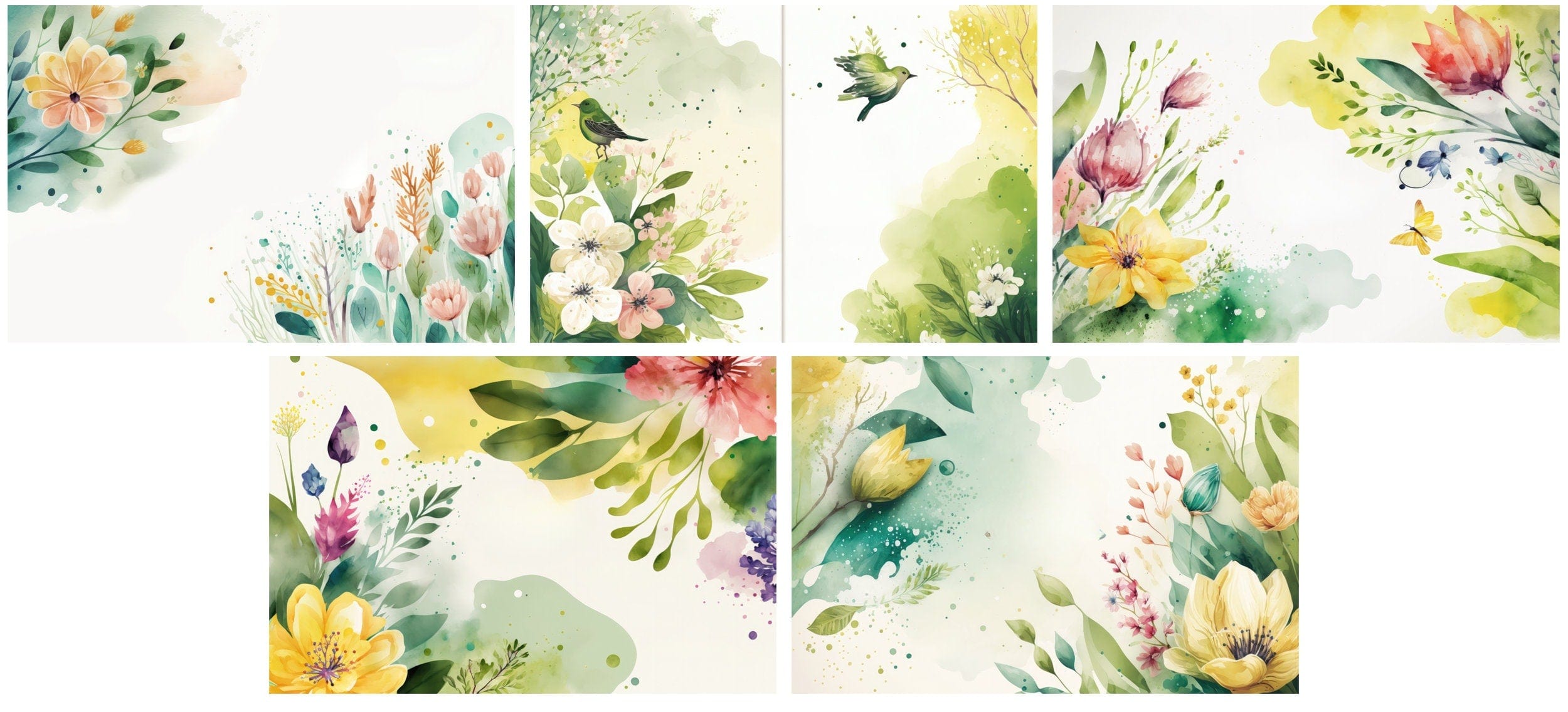 Spring & Floral Background Bundle - 100 High-Quality Digital Images for Scrapbooking, Invitations, Floral wedding invitation, Commercial use Digital Download Sumobundle
