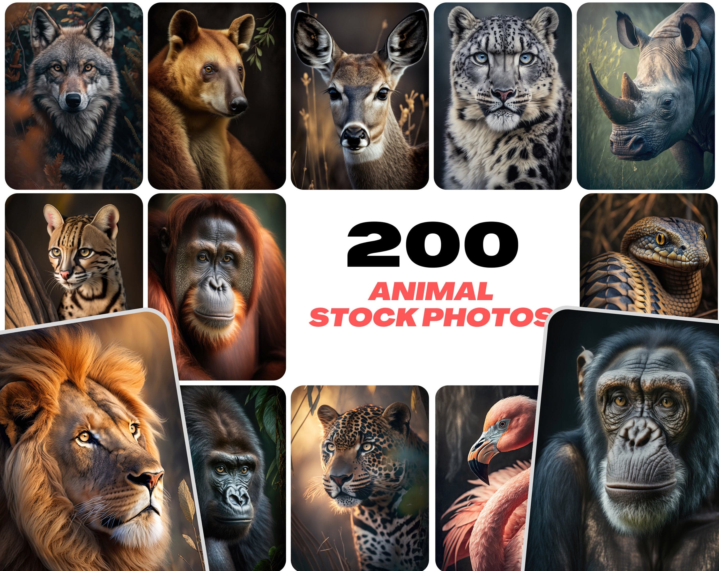 Transform Your Home with 200 Unique Animal Prints | Affordable Art for Animal Lovers Digital Download Sumobundle