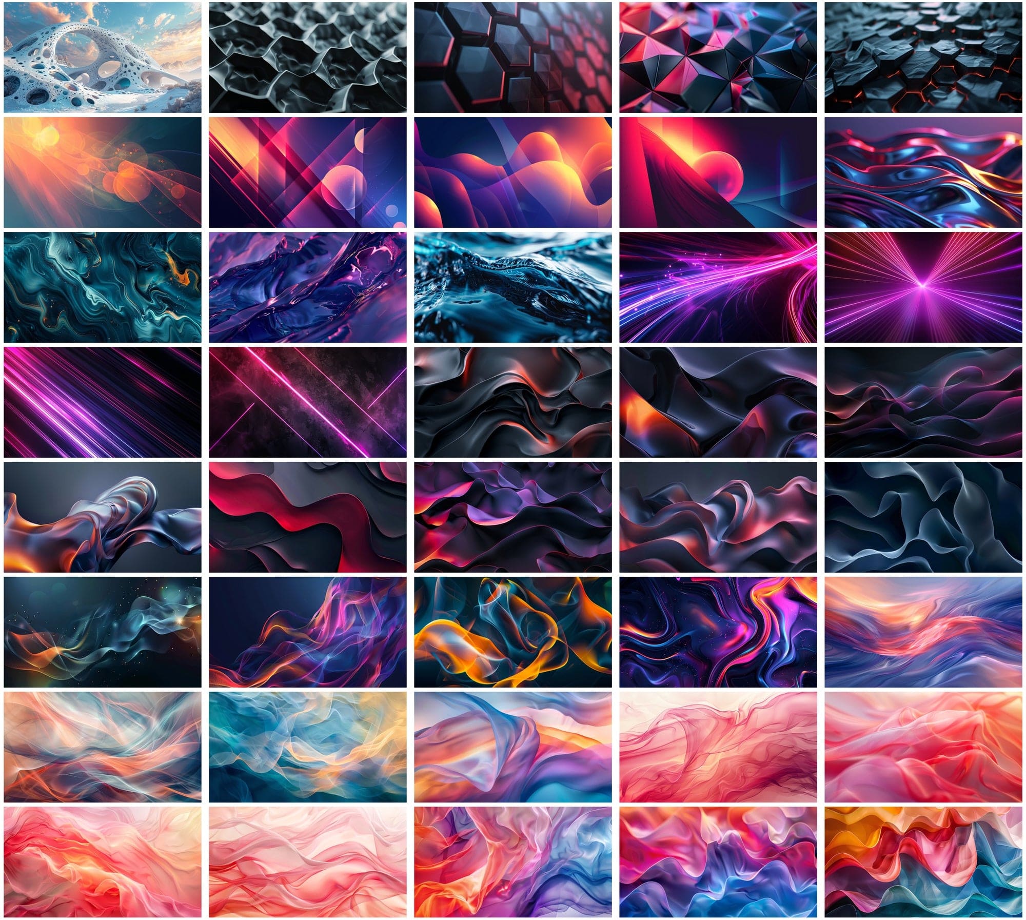 Ultimate Collection of 500 Hero Images & Wallpapers - Neon, Abstract, and Futuristic Designs Digital Download Sumobundle