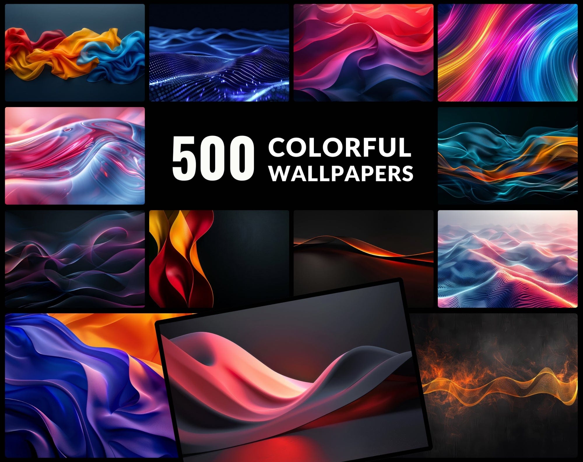 Ultimate Collection of 500 Hero Images & Wallpapers - Neon, Abstract, and Futuristic Designs Digital Download Sumobundle