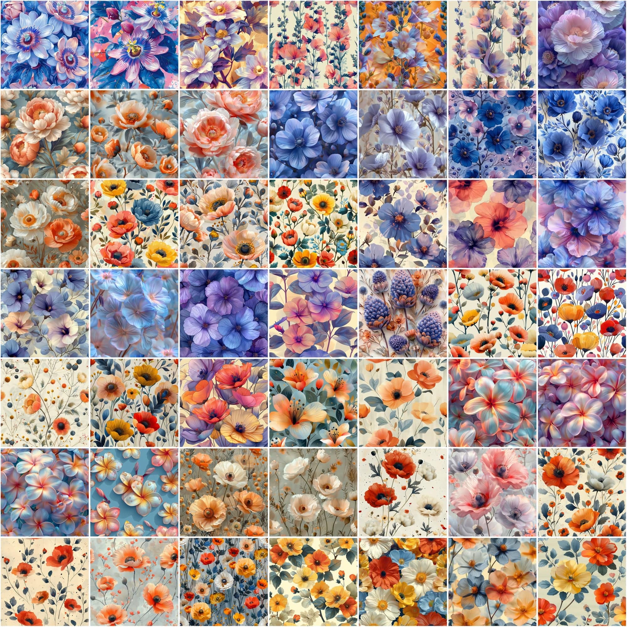 Ultimate Collection of Seamless Floral Patterns – Perfect for Digital Flowers, Colorful Backgrounds, and Creative Designs Digital Download Sumobundle