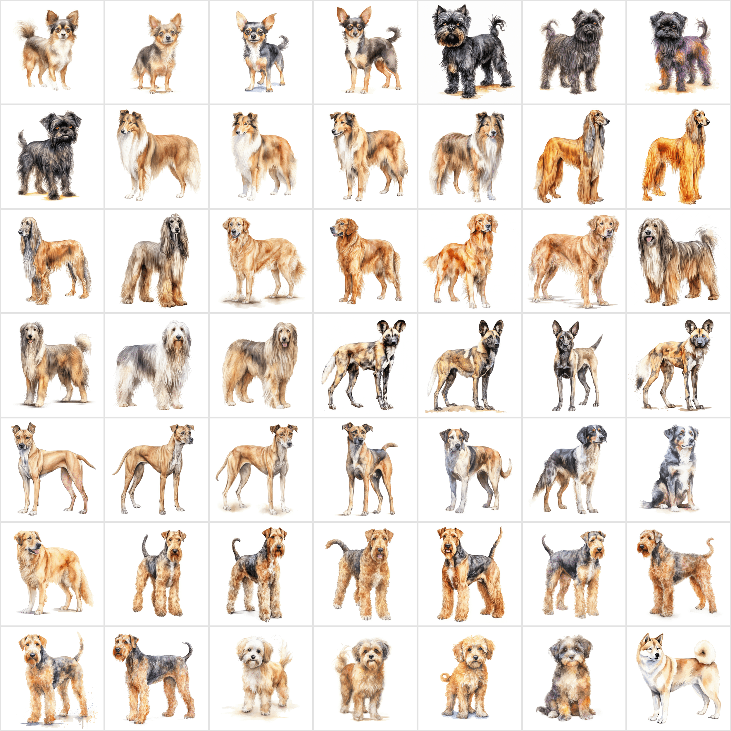 Ultimate Dog Breeds PNG Bundle - 2700 Detailed Images with Commercial Use, Transparent & White Backgrounds Digital Download Sumobundle
