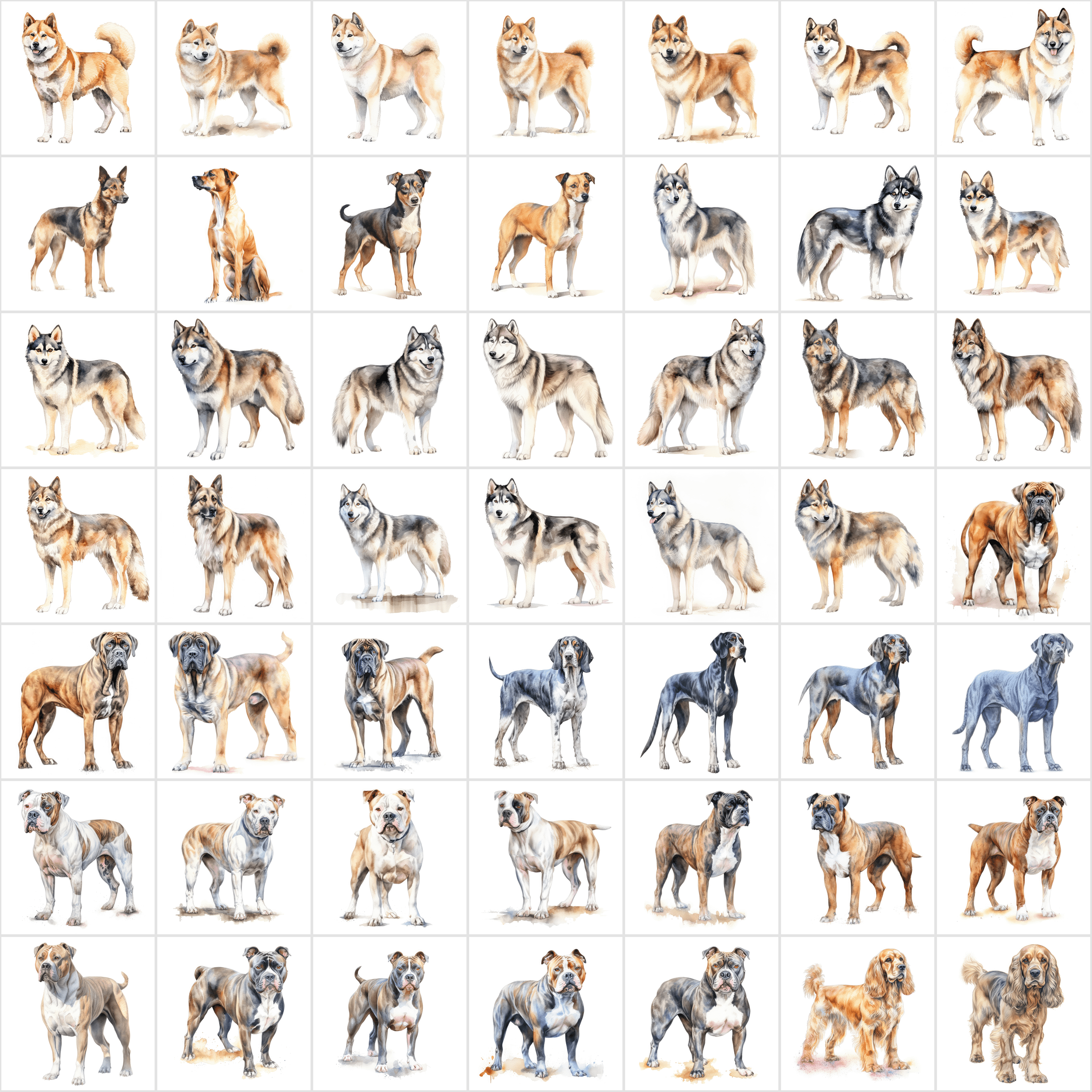 Ultimate Dog Breeds PNG Bundle - 2700 Detailed Images with Commercial Use, Transparent & White Backgrounds Digital Download Sumobundle