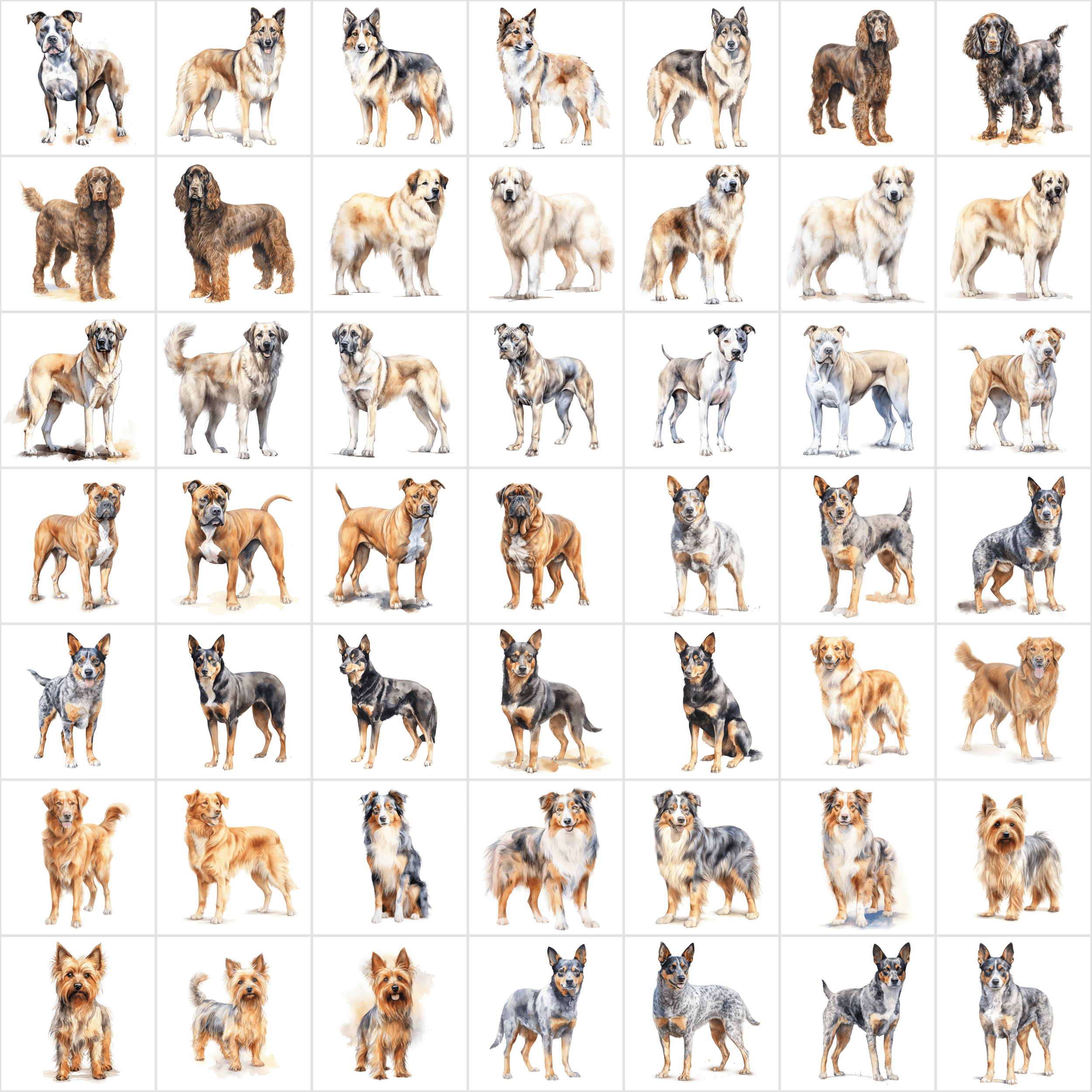 Ultimate Dog Breeds PNG Bundle - 2700 Detailed Images with Commercial Use, Transparent & White Backgrounds Digital Download Sumobundle