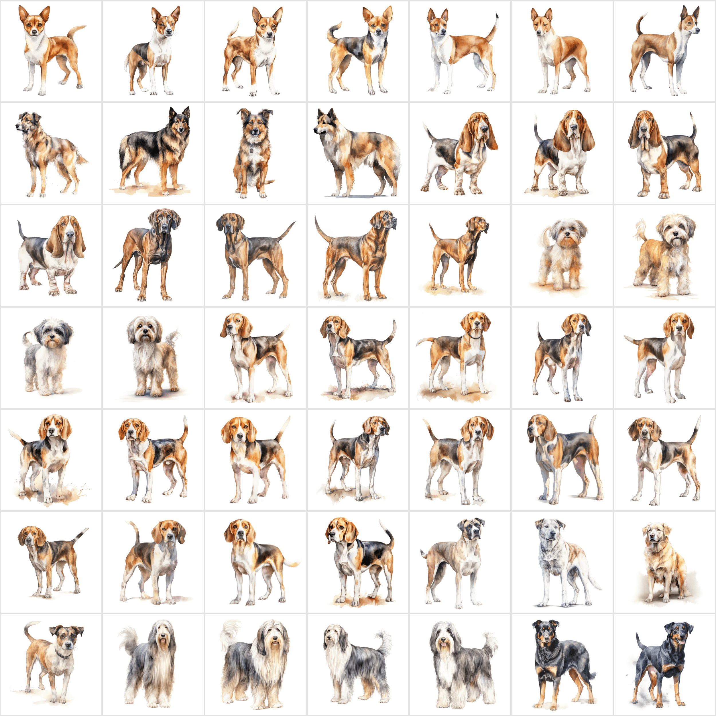 Ultimate Dog Breeds PNG Bundle - 2700 Detailed Images with Commercial Use, Transparent & White Backgrounds Digital Download Sumobundle