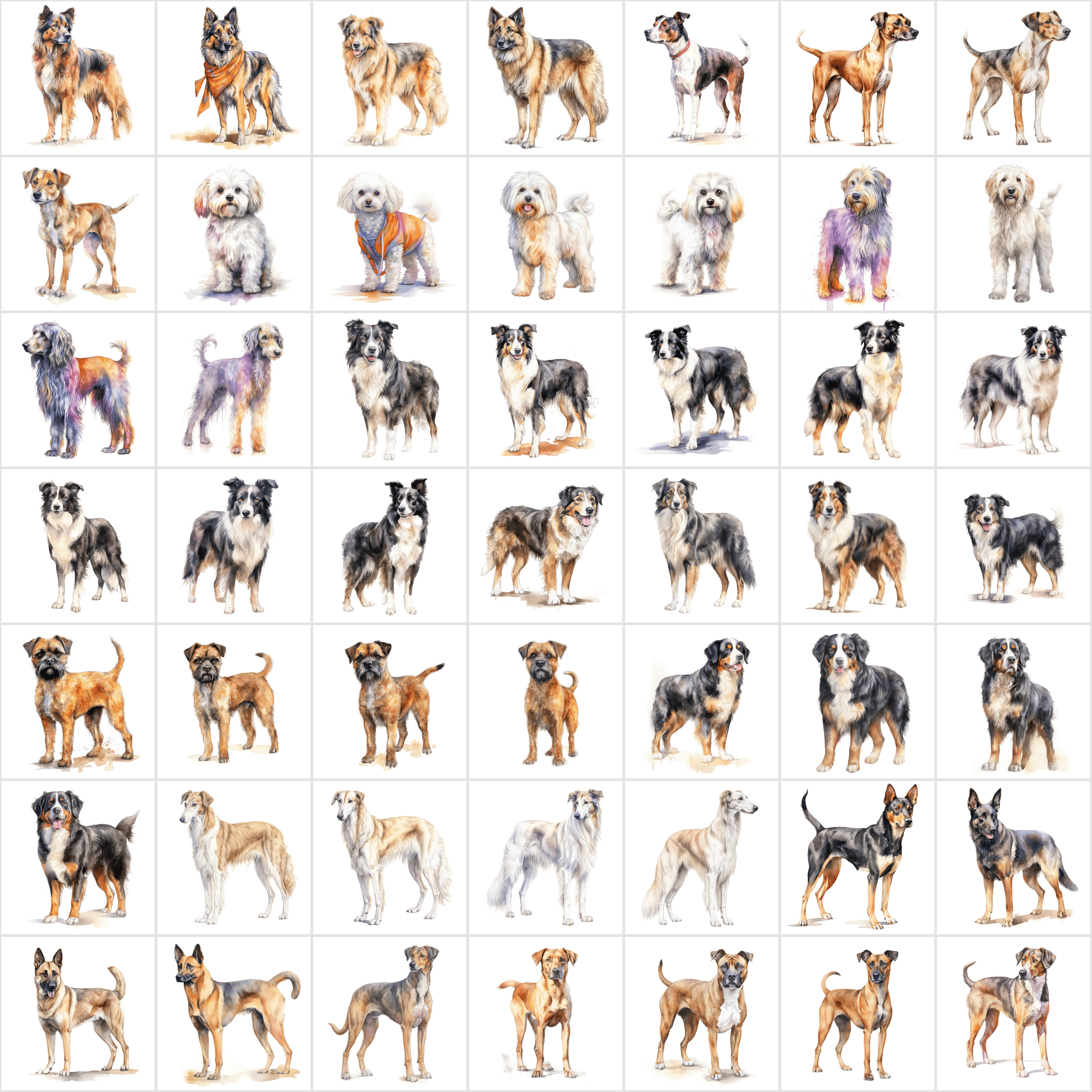 Ultimate Dog Breeds PNG Bundle - 2700 Detailed Images with Commercial Use, Transparent & White Backgrounds Digital Download Sumobundle