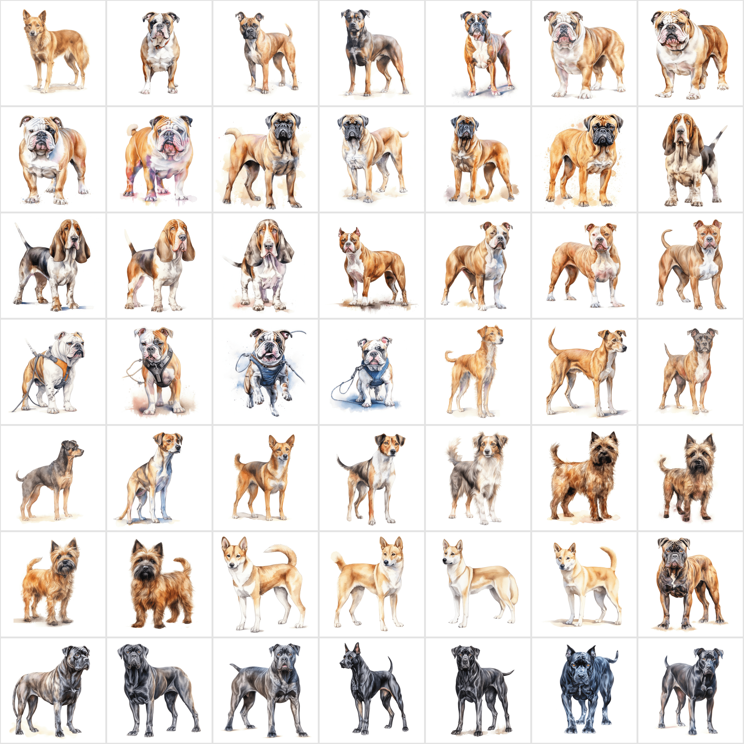 Ultimate Dog Breeds PNG Bundle - 2700 Detailed Images with Commercial Use, Transparent & White Backgrounds Digital Download Sumobundle