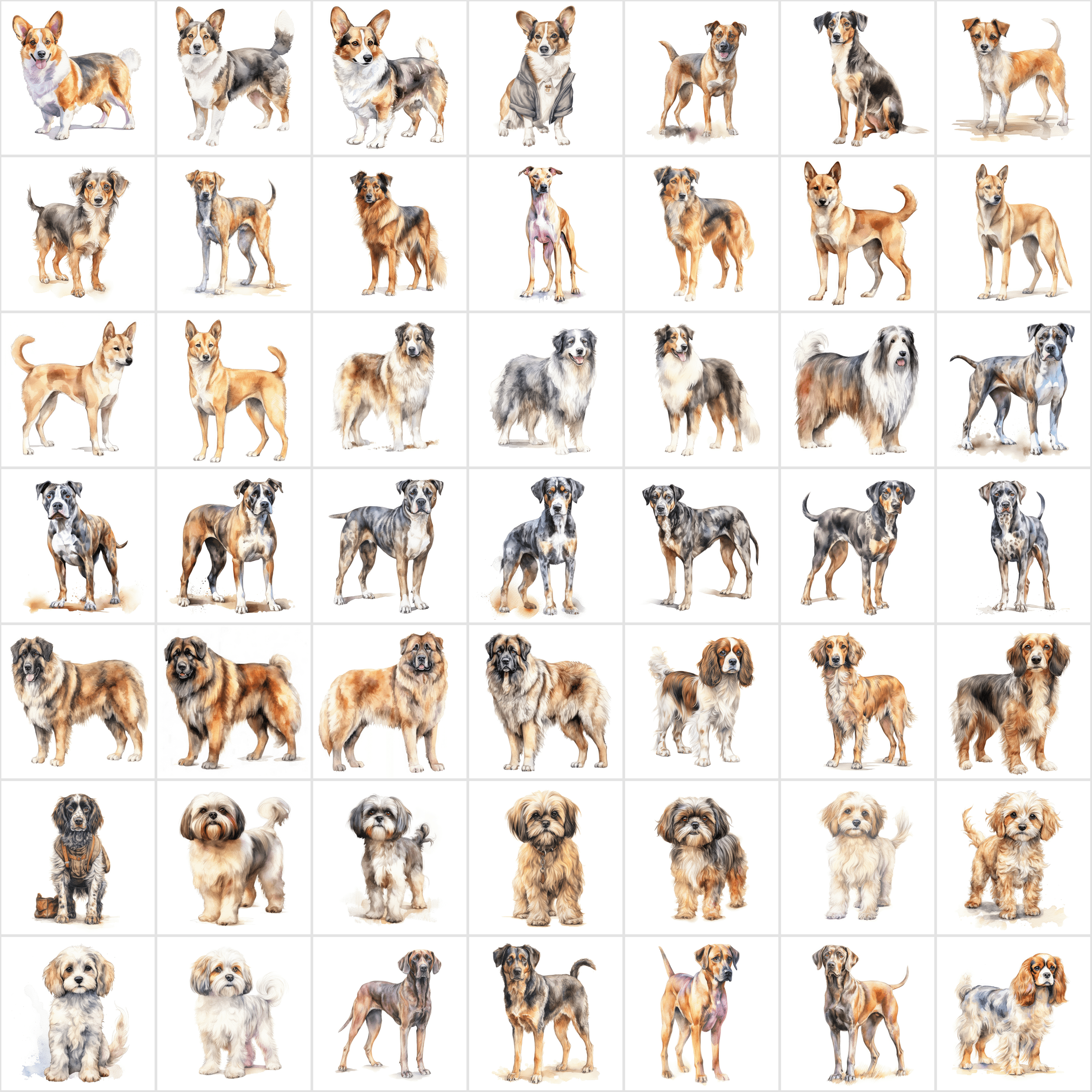 Ultimate Dog Breeds PNG Bundle - 2700 Detailed Images with Commercial Use, Transparent & White Backgrounds Digital Download Sumobundle