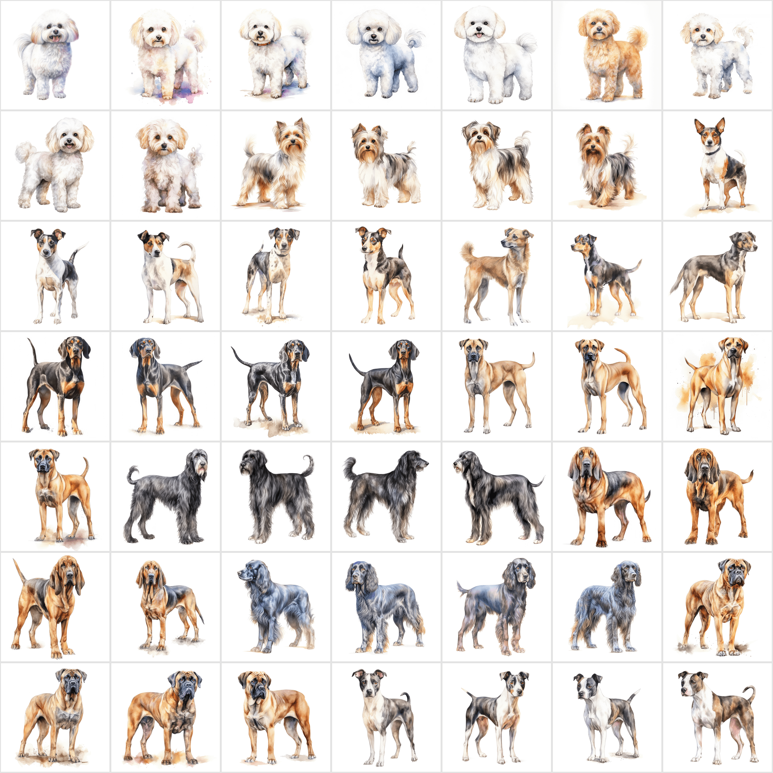 Ultimate Dog Breeds PNG Bundle - 2700 Detailed Images with Commercial Use, Transparent & White Backgrounds Digital Download Sumobundle
