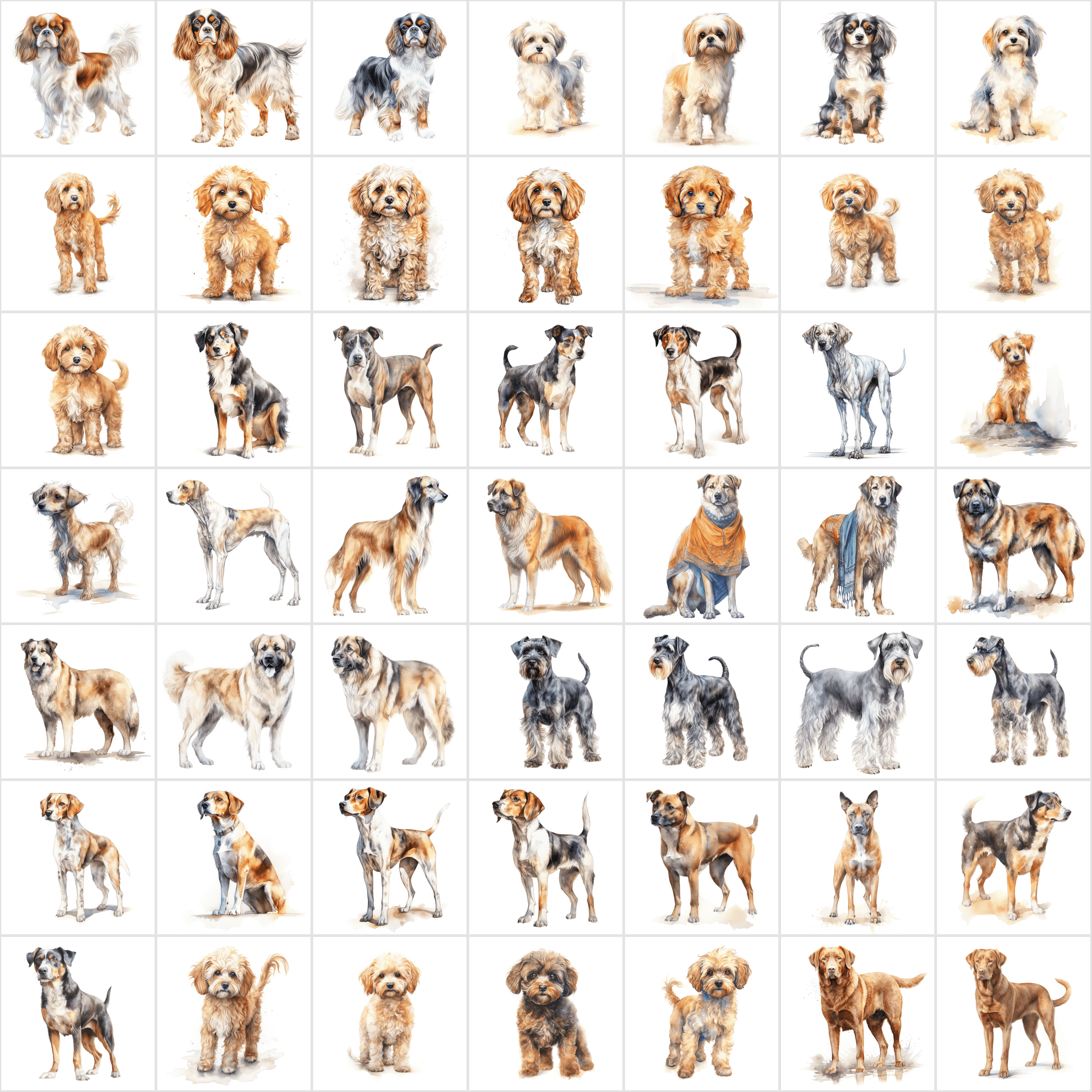 Ultimate Dog Breeds PNG Bundle - 2700 Detailed Images with Commercial Use, Transparent & White Backgrounds Digital Download Sumobundle