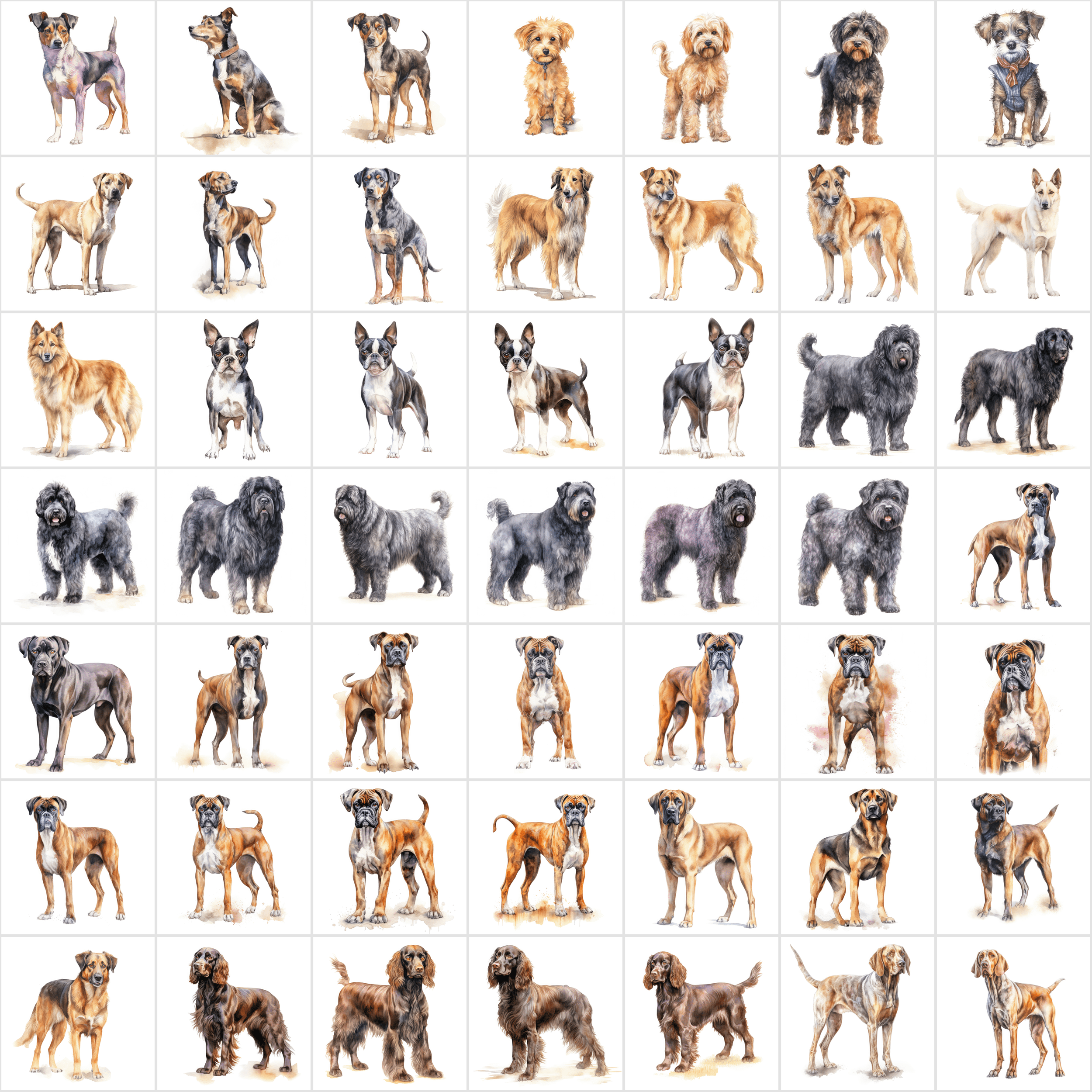 Ultimate Dog Breeds PNG Bundle - 2700 Detailed Images with Commercial Use, Transparent & White Backgrounds Digital Download Sumobundle