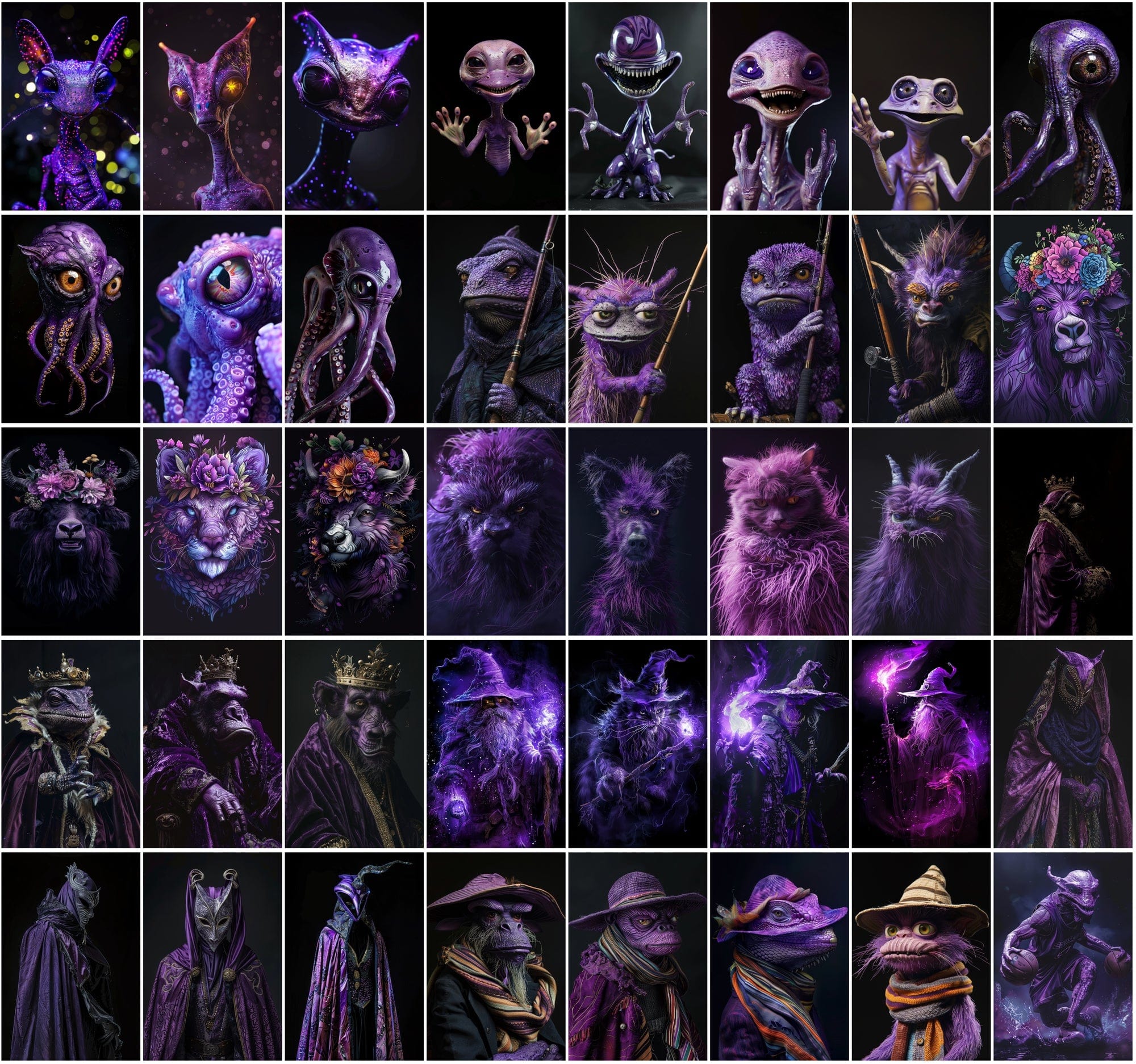 Ultimate Fantasy Art Bundle: 400+ Purple Monsters & Surreal Images, Commercial Use Digital Download Sumobundle