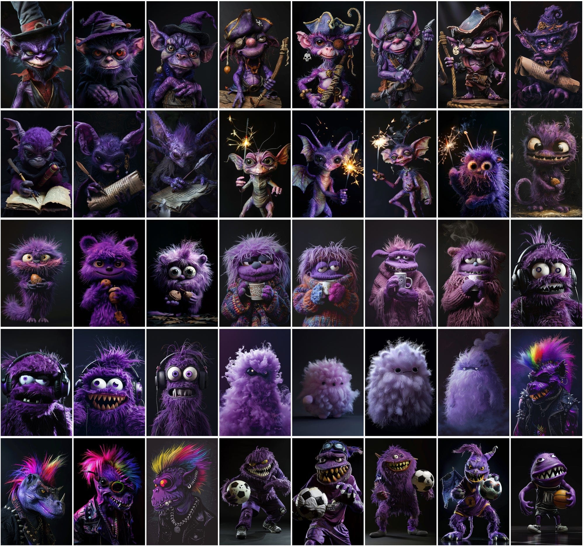 Ultimate Fantasy Art Bundle: 400+ Purple Monsters & Surreal Images, Commercial Use Digital Download Sumobundle