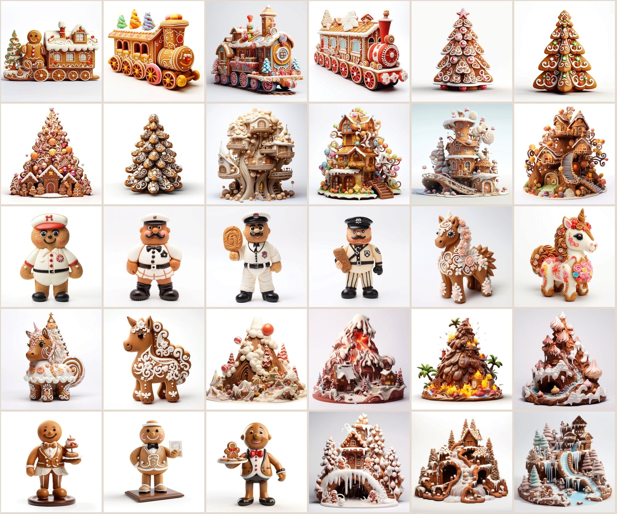 Ultimate Gingerbread Creations Collection - 400 Transparent PNG's Digital Download Sumobundle