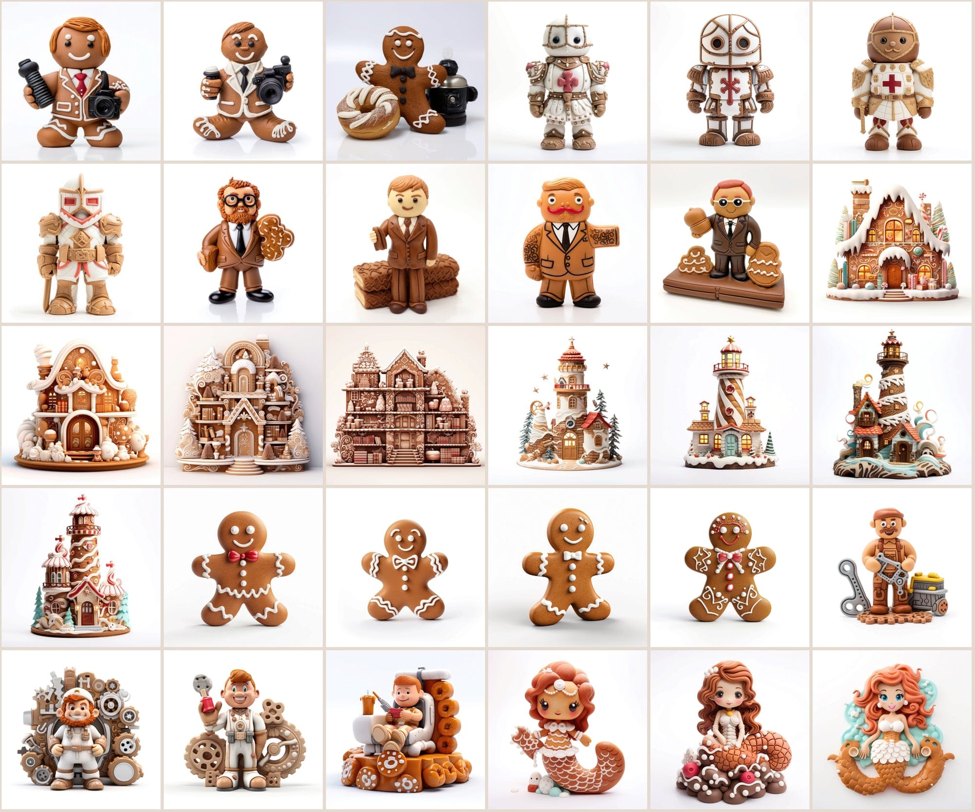 Ultimate Gingerbread Creations Collection - 400 Transparent PNG's Digital Download Sumobundle